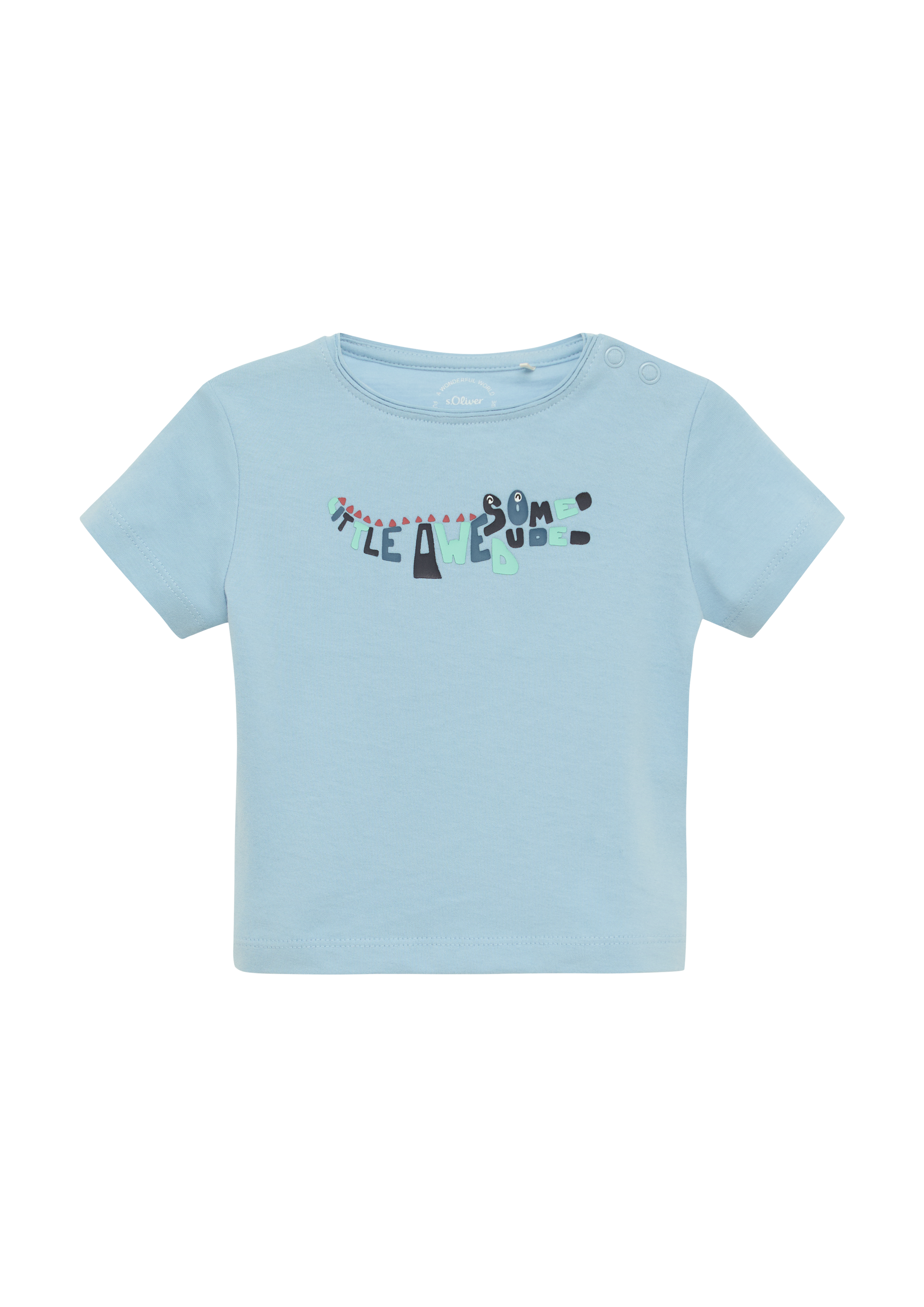 s.Oliver - Weiches Jersey-T-Shirt mit gummiertem Frontprint, Babys, blau