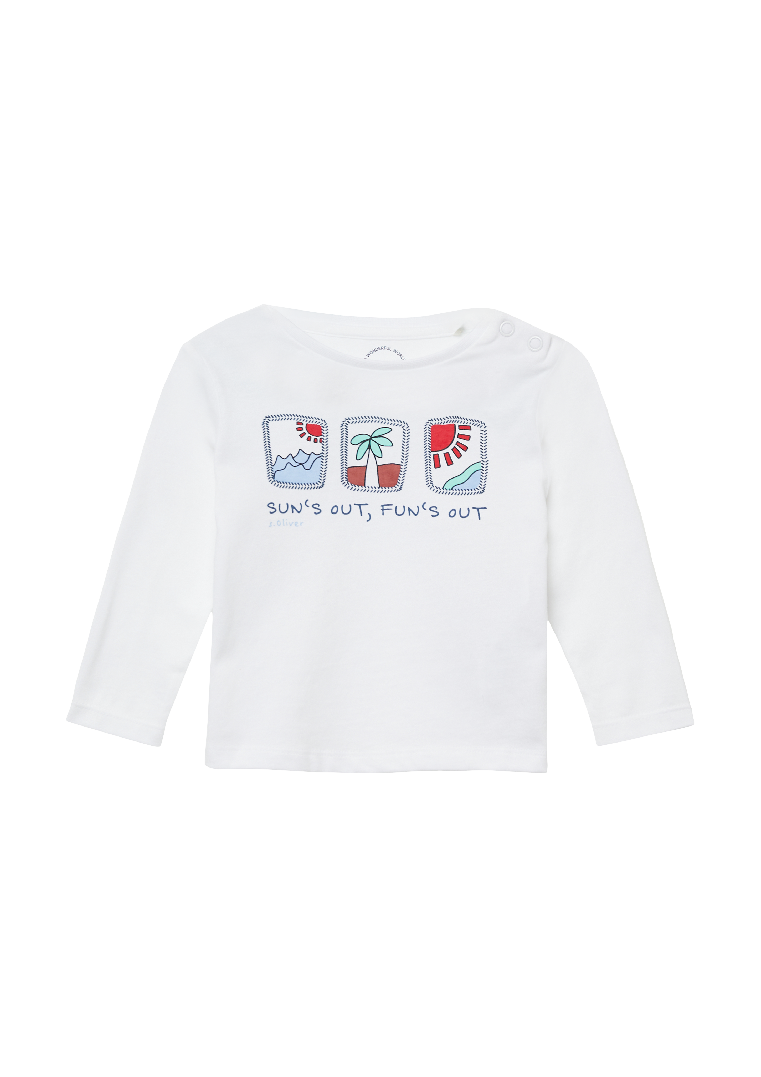 s.Oliver - Weiches Longsleeve mit Frontprint, Babys, weiß
