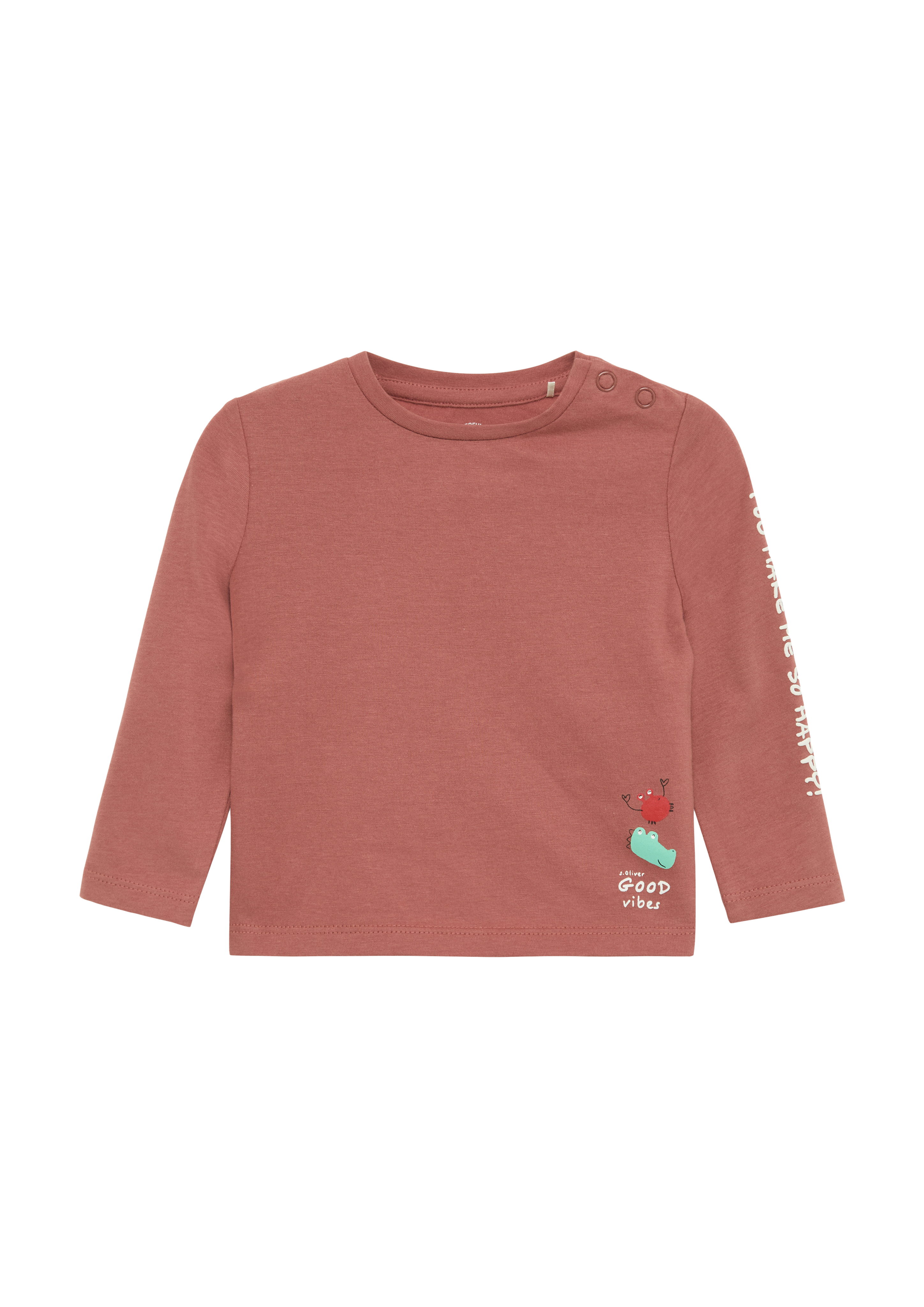 s.Oliver - Longsleeve mit Front- und Ärmelprint, Babys, rot