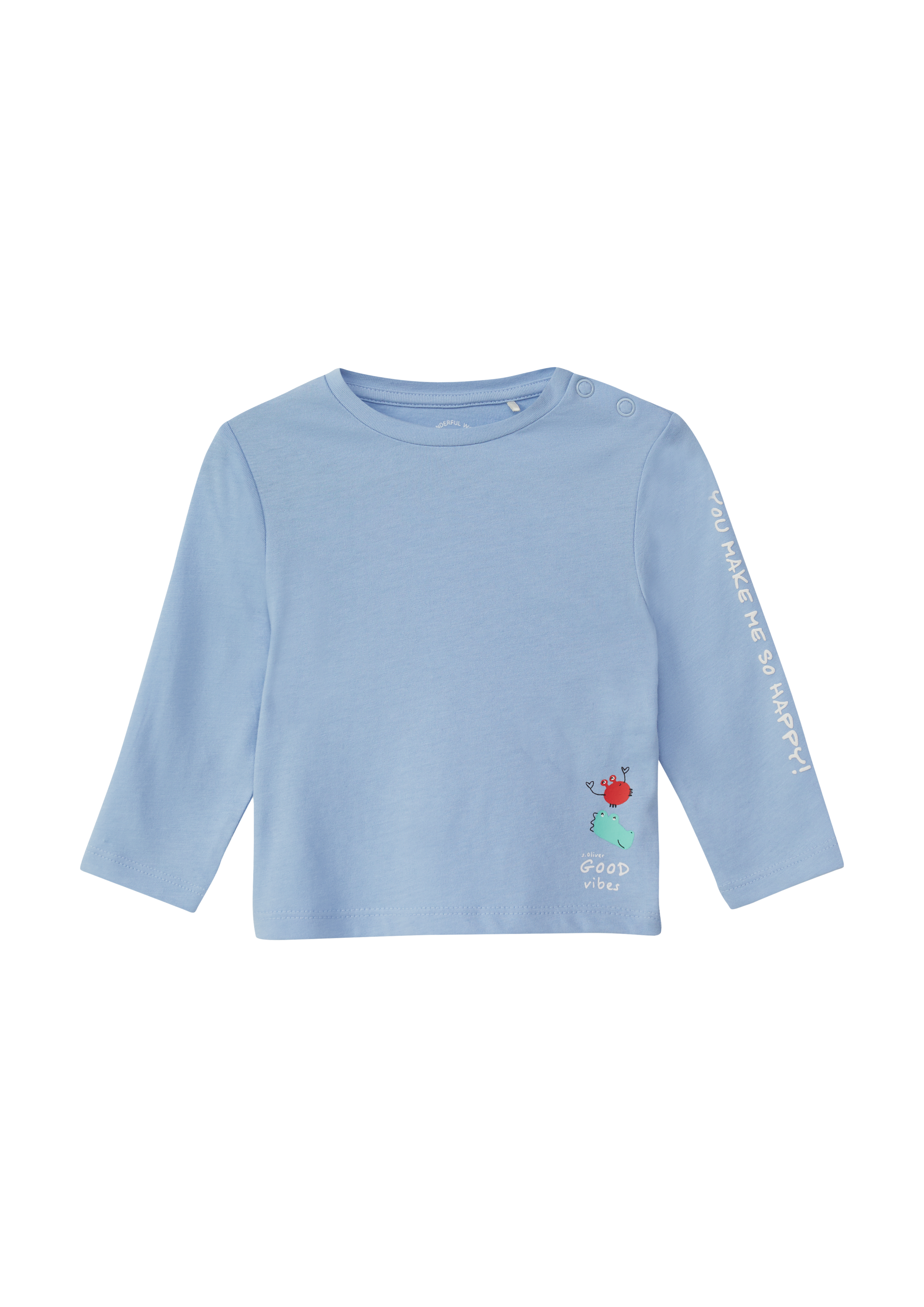 s.Oliver - Longsleeve mit Front- und Ärmelprint, Babys, blau