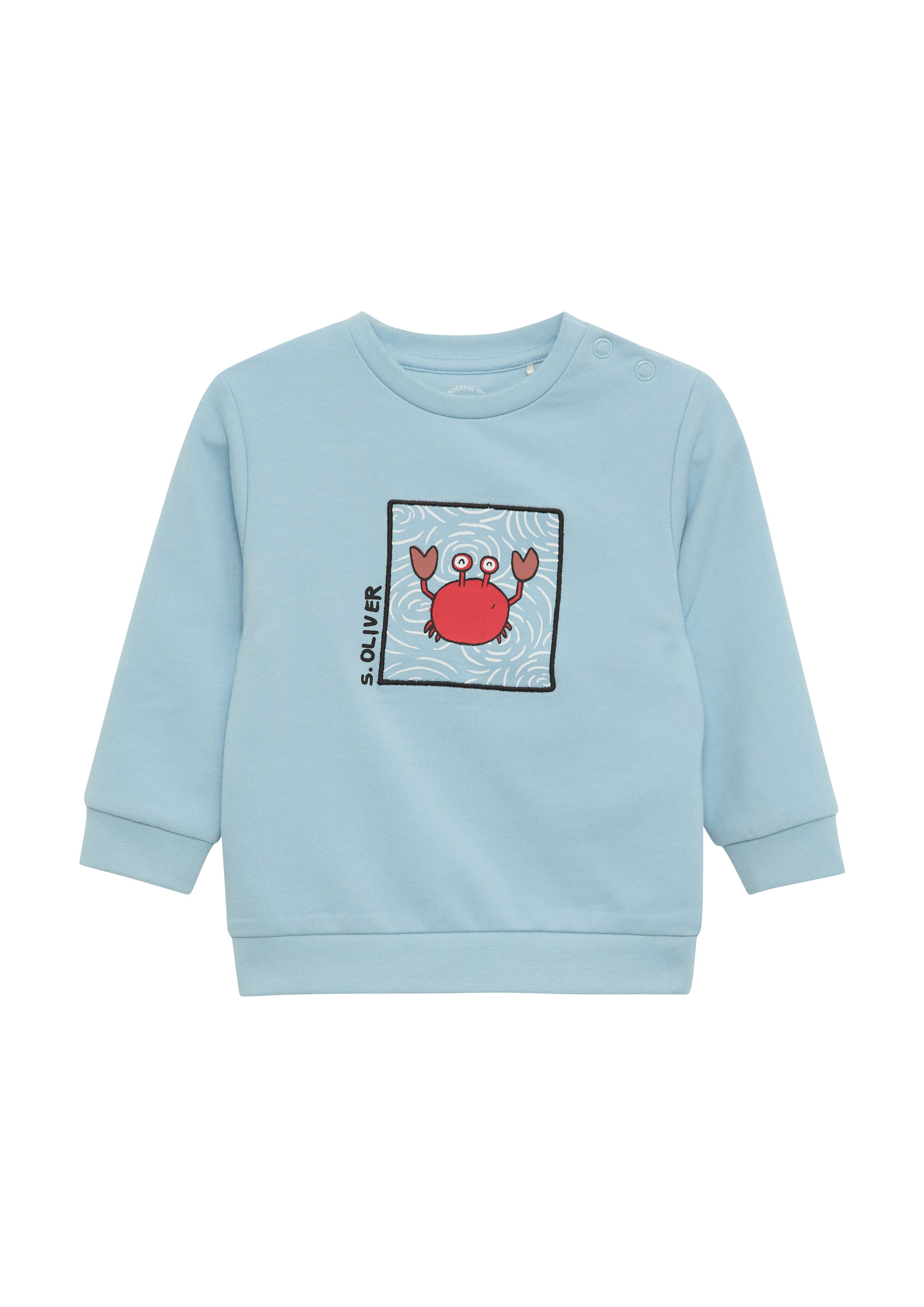 s.Oliver - Sweatshirt aus Baumwollstretch mit Frontprint, Babys, blau