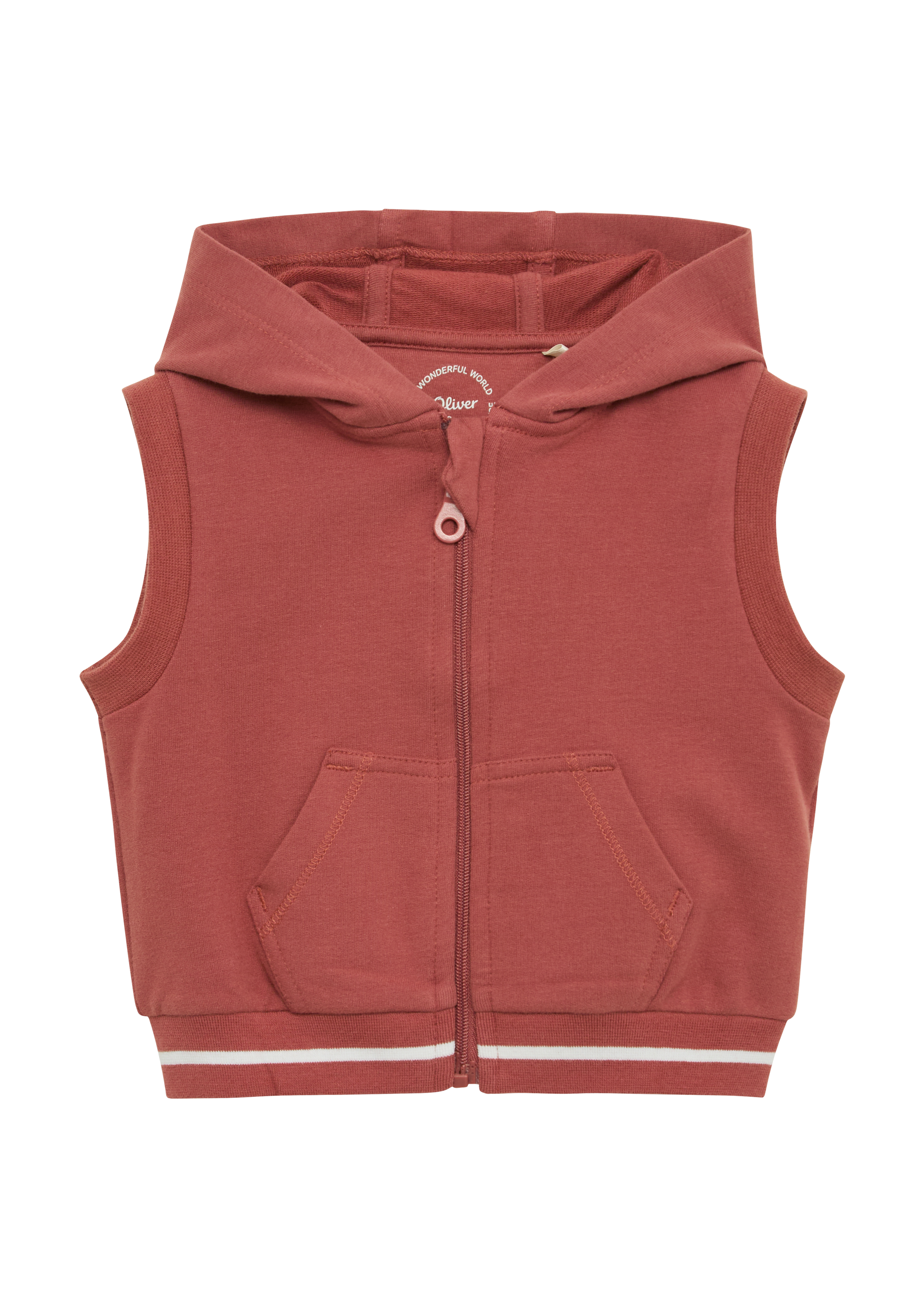 s.Oliver - Sweat-Weste aus Baumwollstretch mit Kapuze, Babys, rot