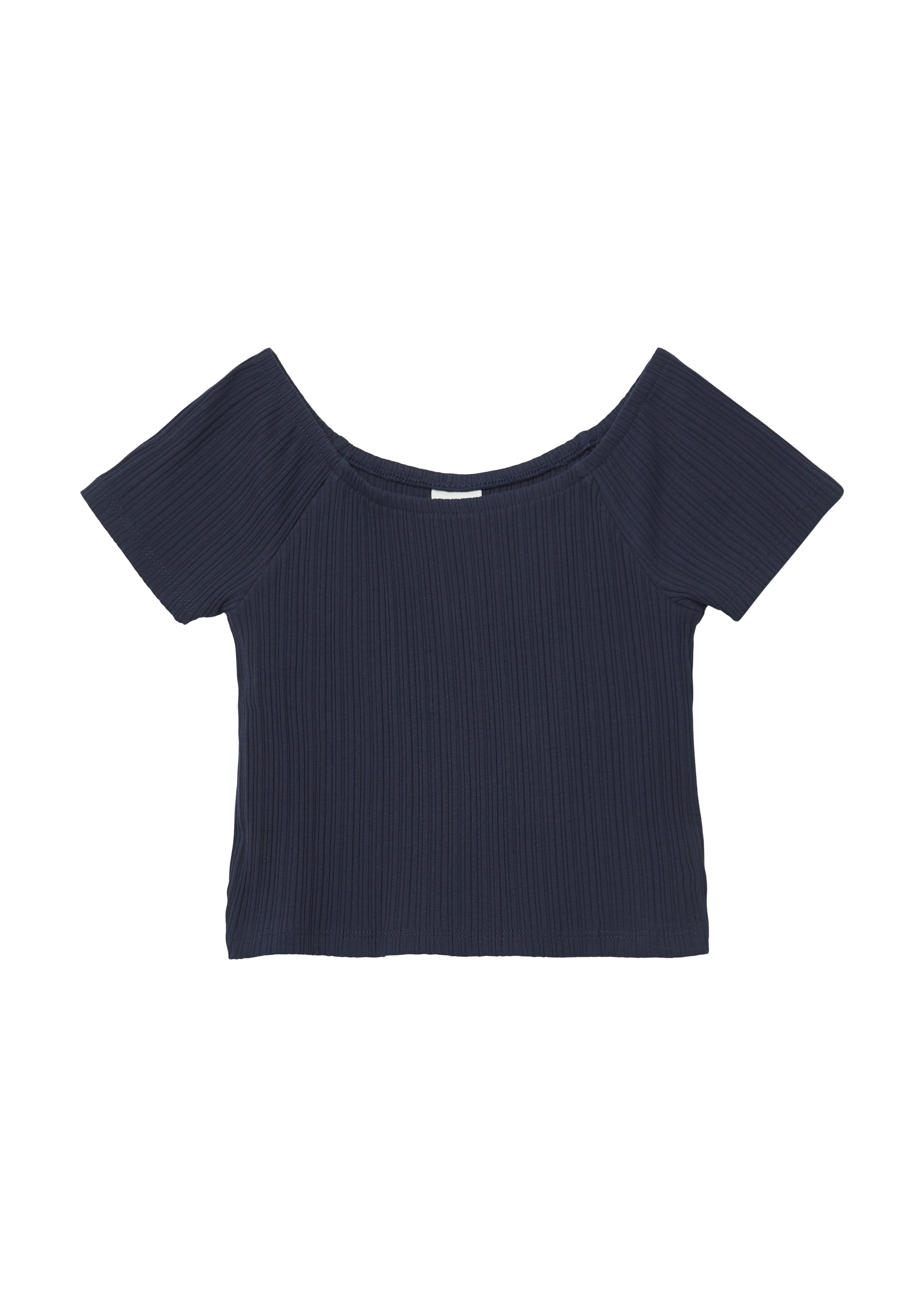 s.Oliver - Verkürztes Off-Shoulder-Shirt im Slim Fit, Mädchen, blau