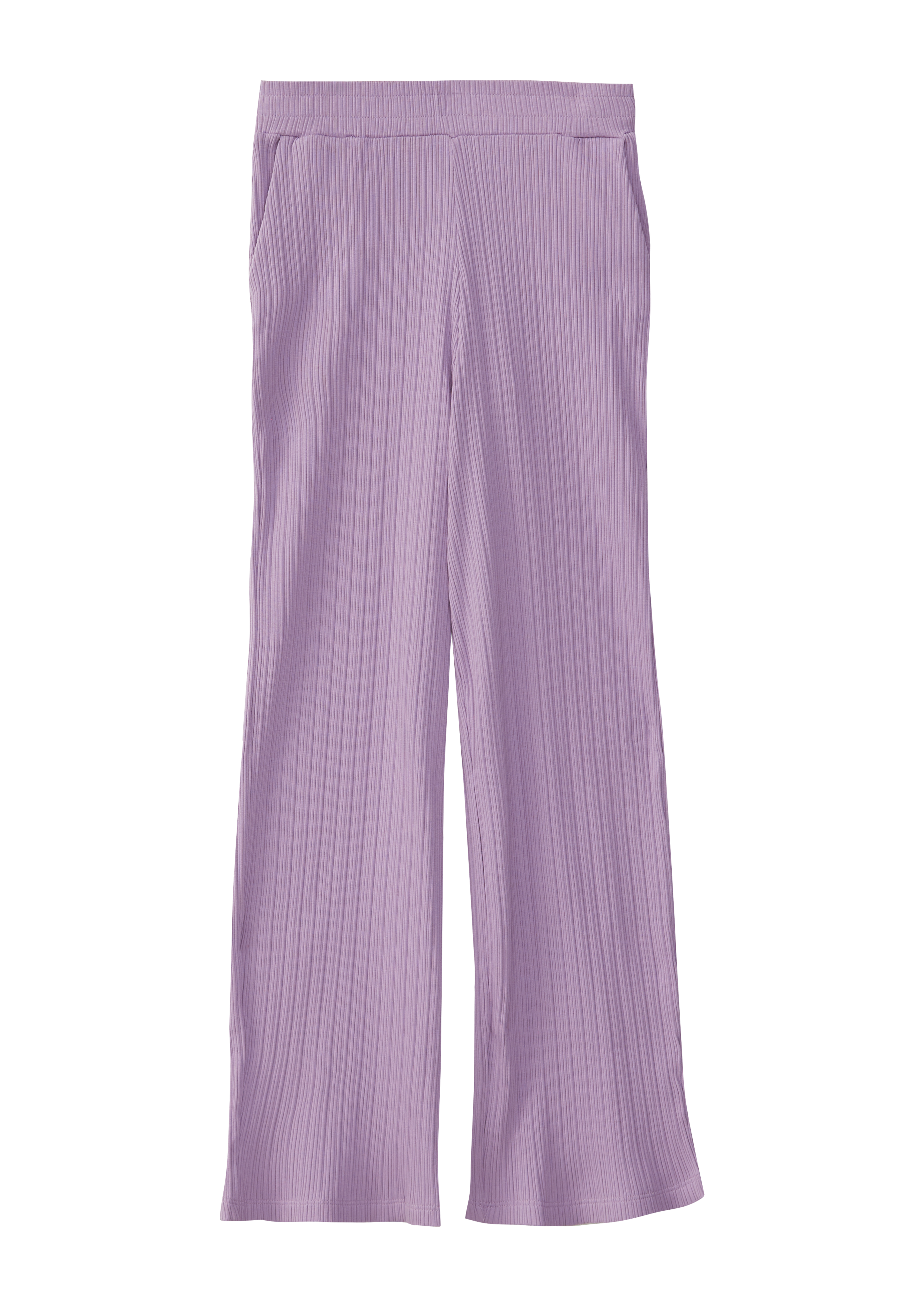 s.Oliver - Wide Leg-Hose aus Rippware mit Elastikbund, Mädchen, lila