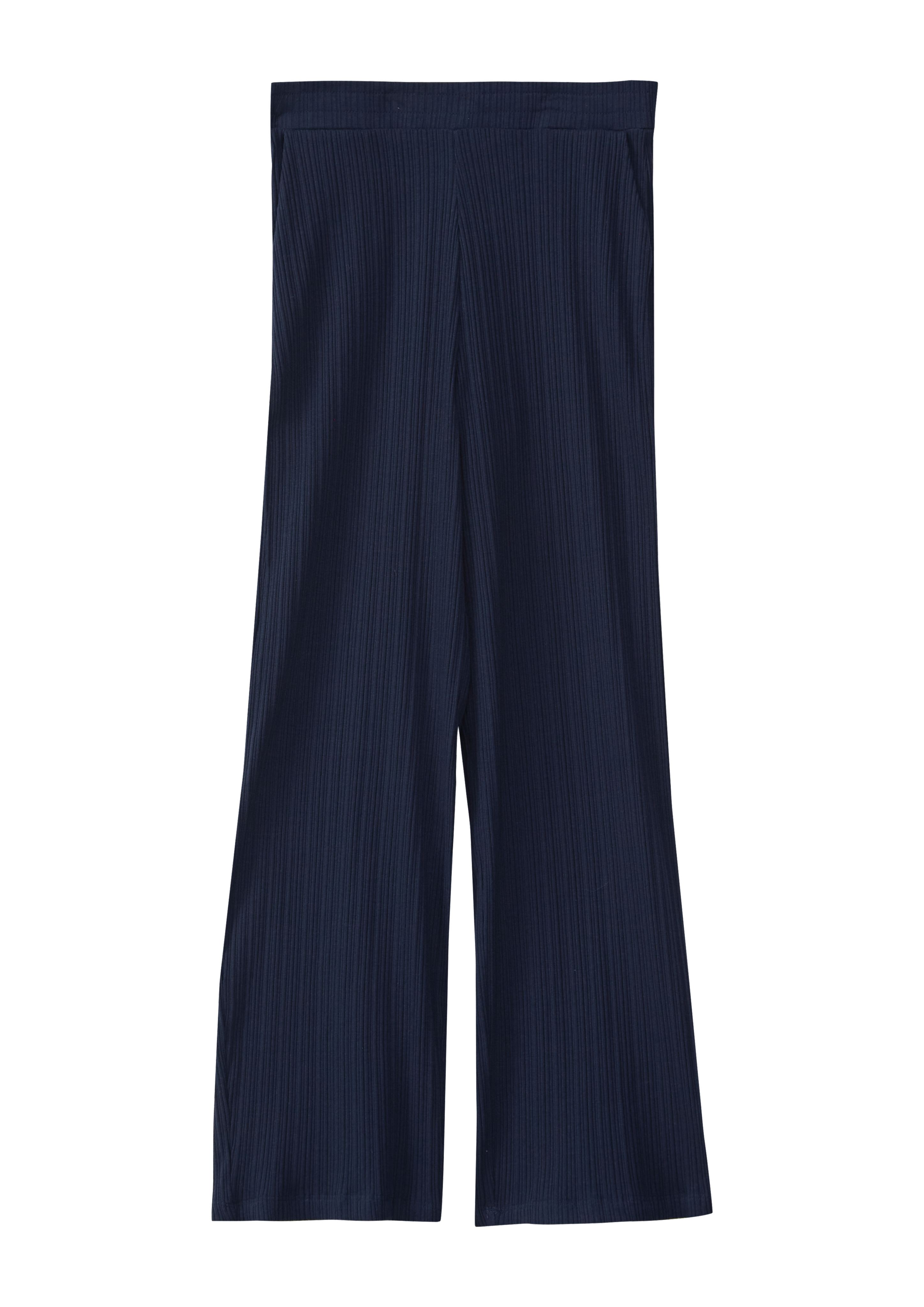 s.Oliver - Wide Leg-Hose aus Rippware mit Elastikbund, Mädchen, blau