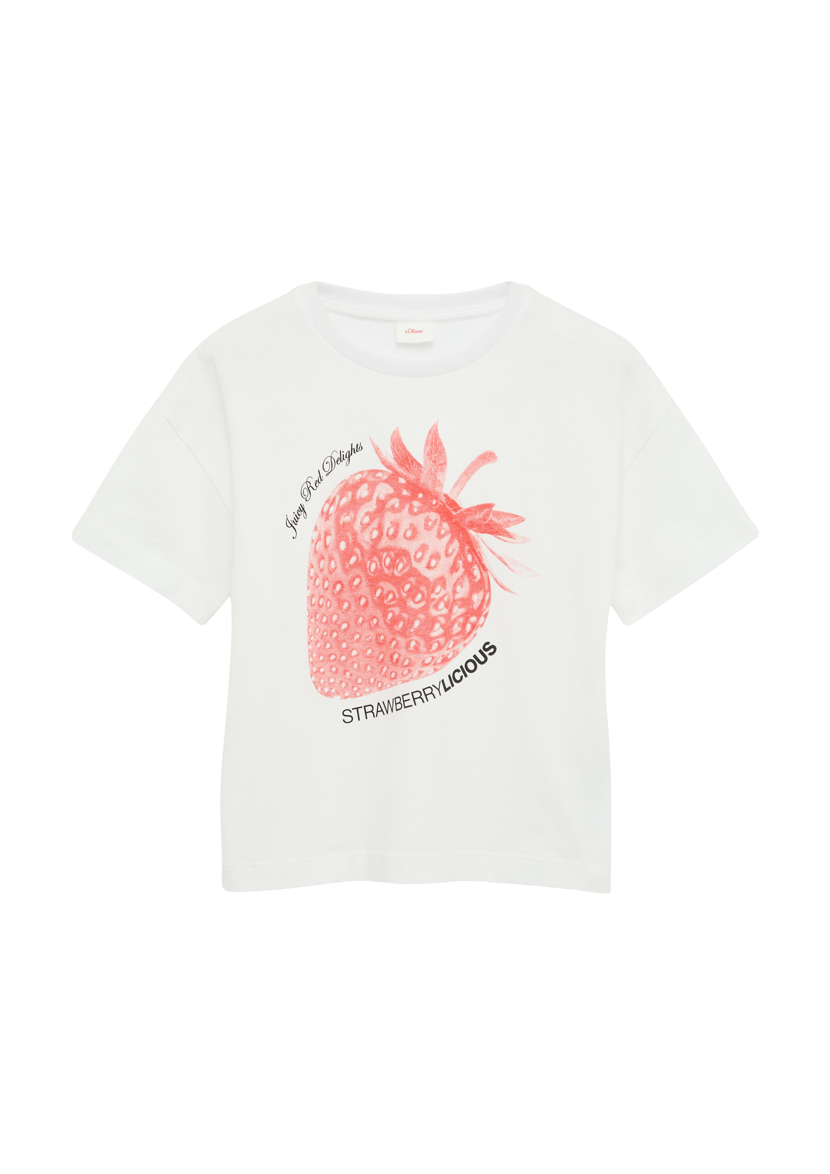 s.Oliver - Boxy T-Shirt mit Frontprint, Mädchen, weiß