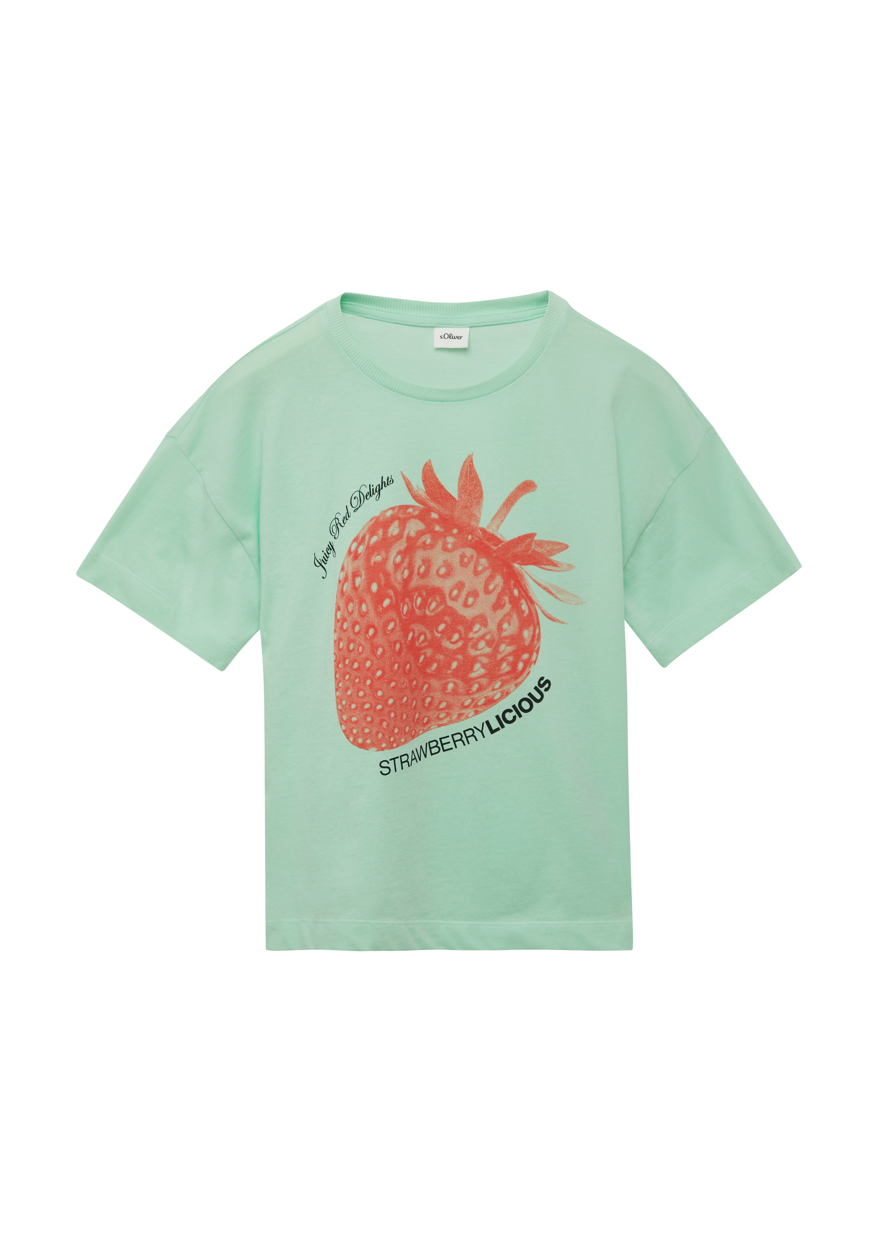 s.Oliver - Boxy T-Shirt mit Frontprint, Mädchen, türkis