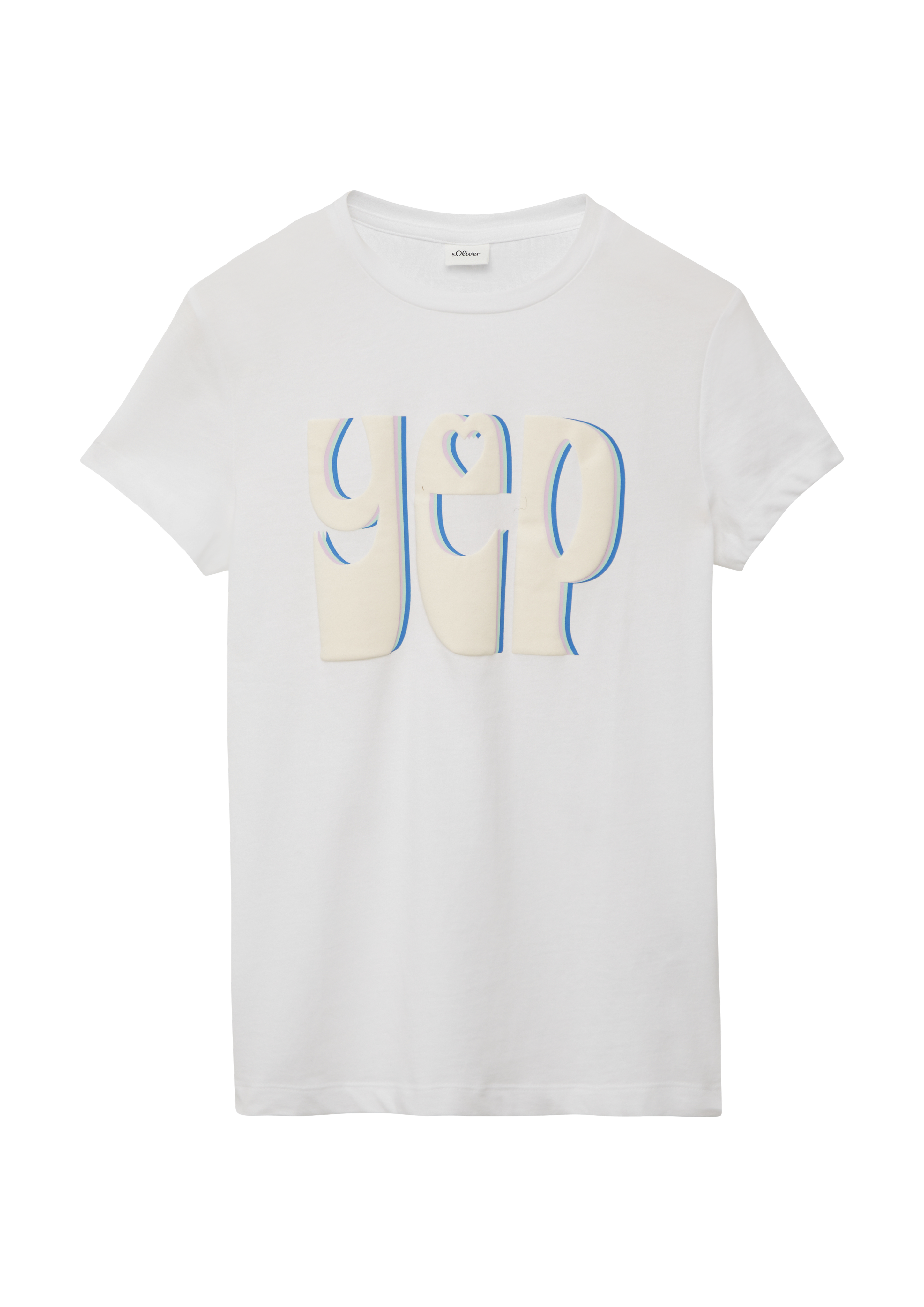 s.Oliver - T-Shirt mit Frontprint im Loose Fit, Mädchen, weiß