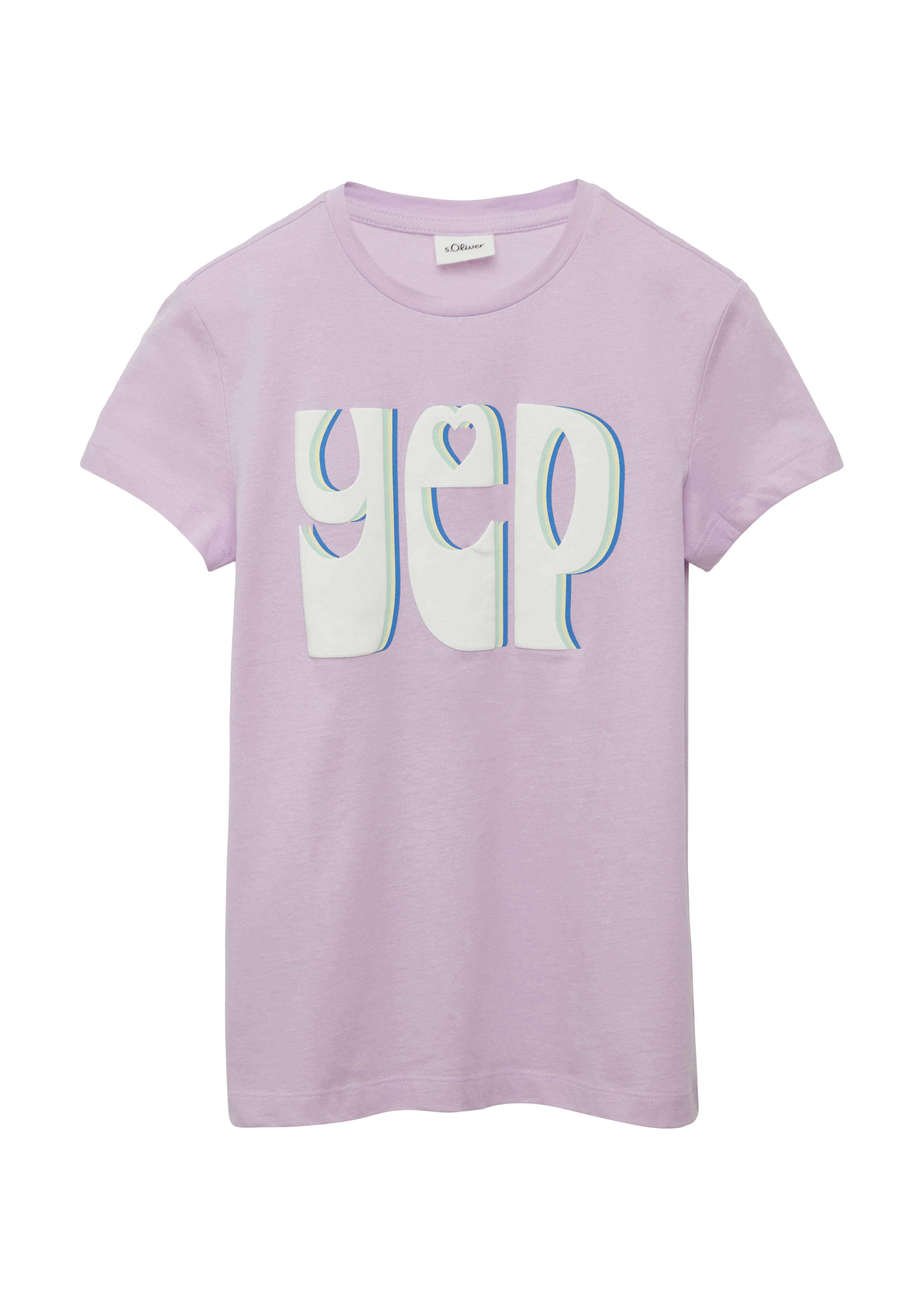 s.Oliver - T-Shirt mit Frontprint im Loose Fit, Mädchen, lila