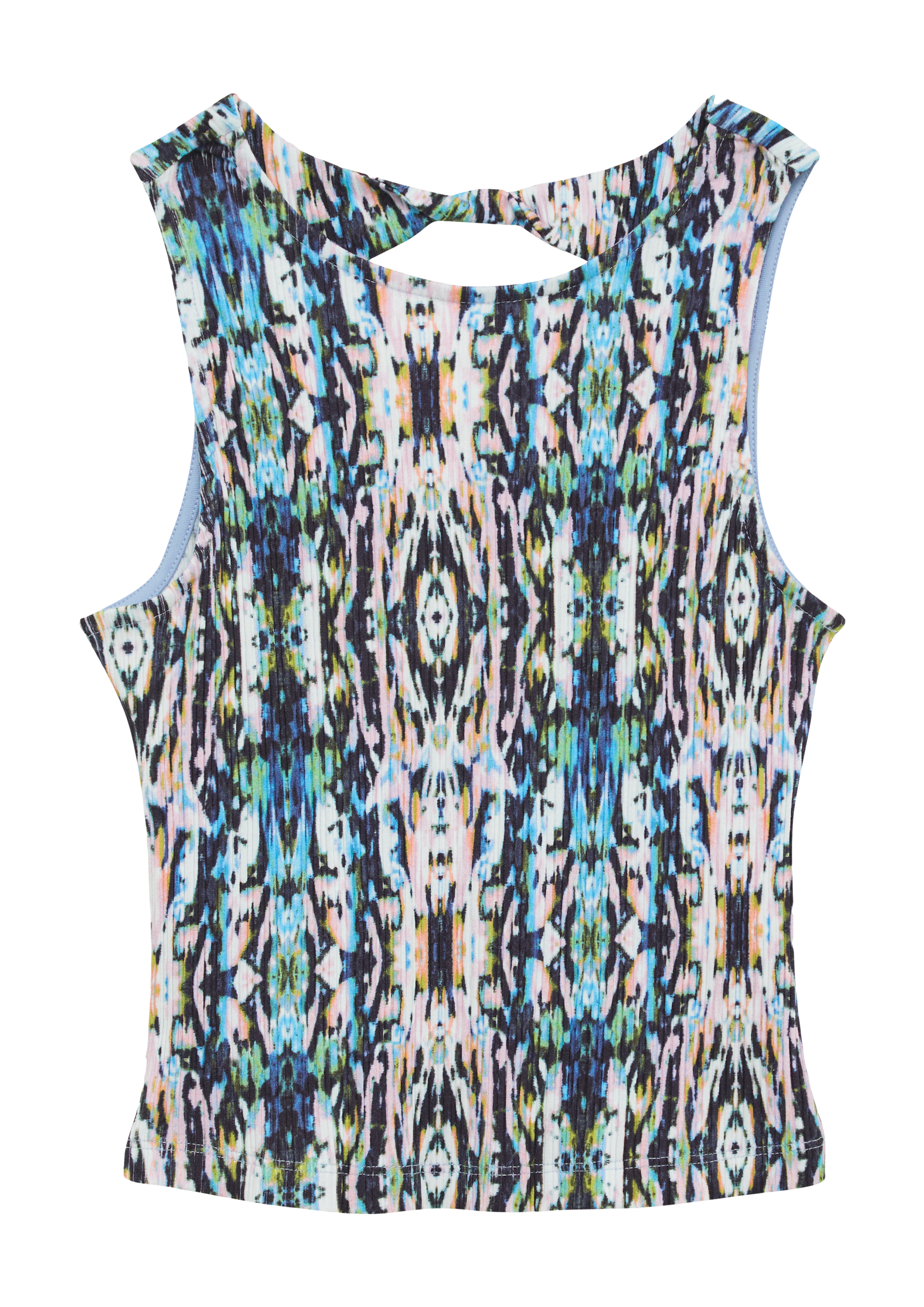s.Oliver - Elastisches Top aus Rippware mit Cut Out, Mädchen, creme|mehrfarbig