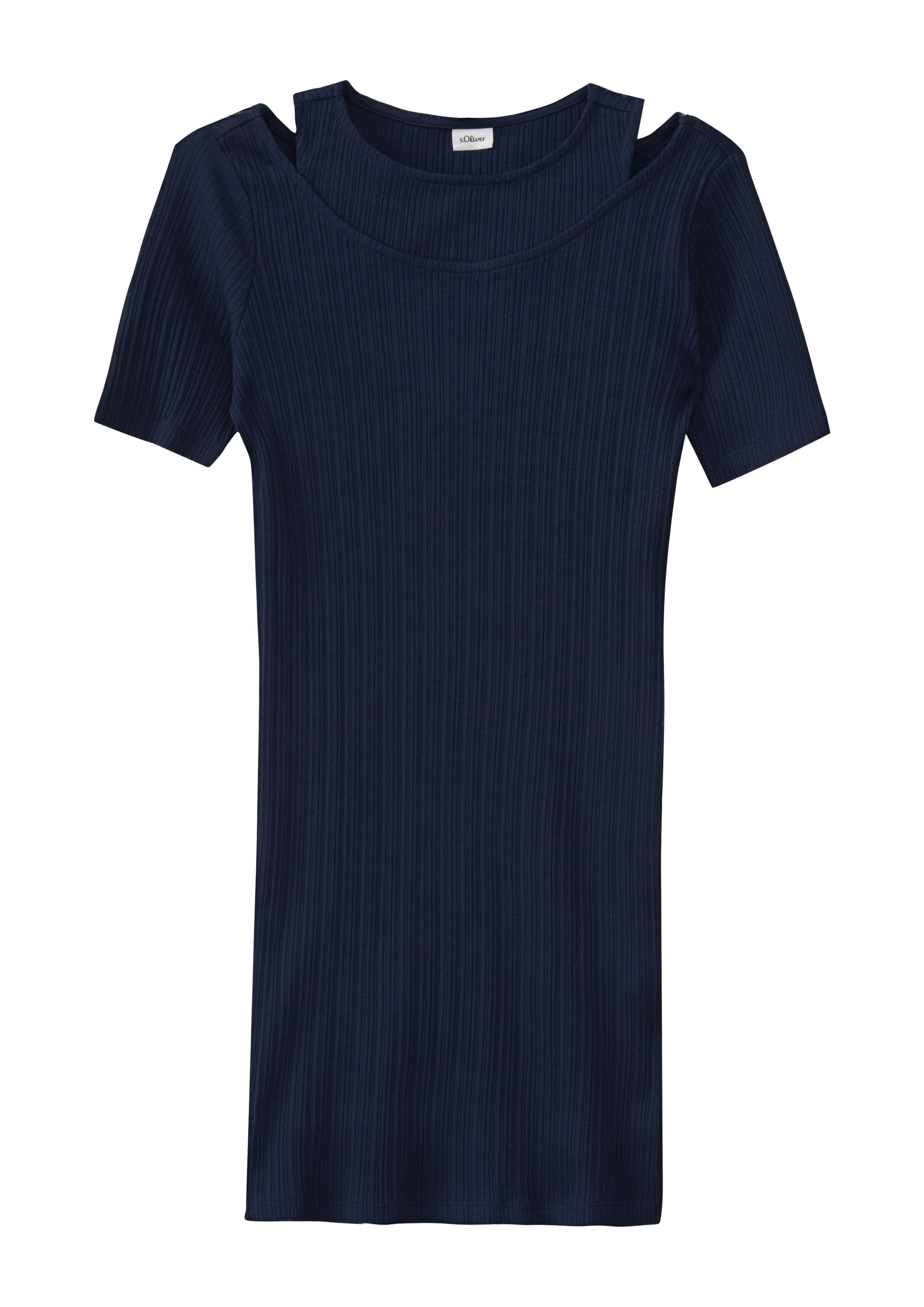s.Oliver - Slim-Fit-Kleid aus Rippware in 2-in-1-Optik, Mädchen, blau