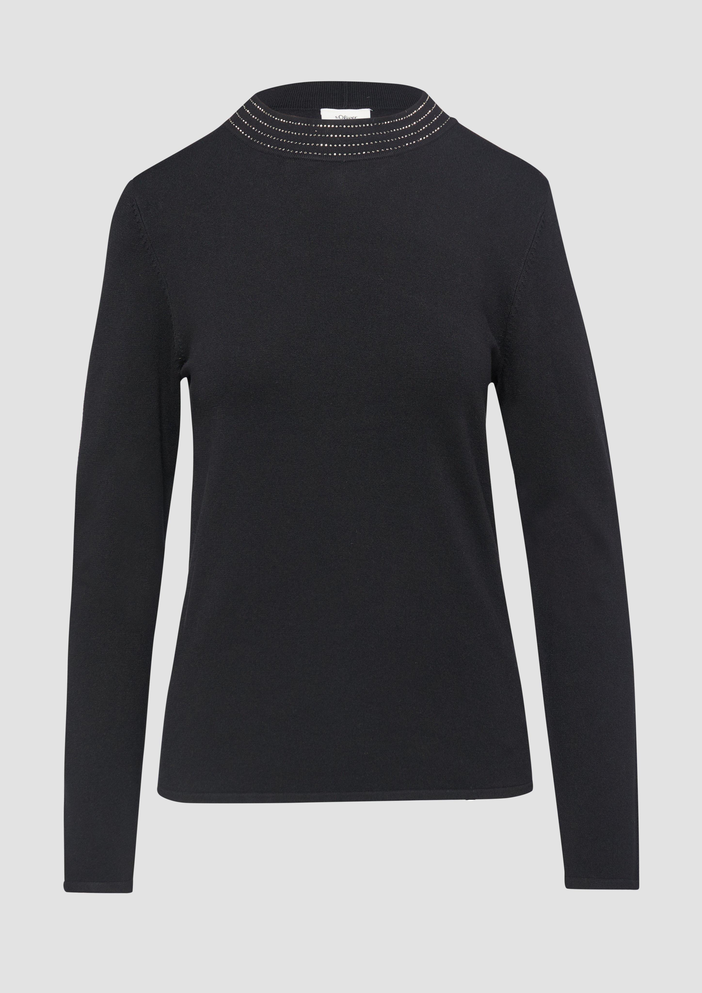 s.Oliver - Feinstrickpullover aus Viskosemix, Damen, schwarz