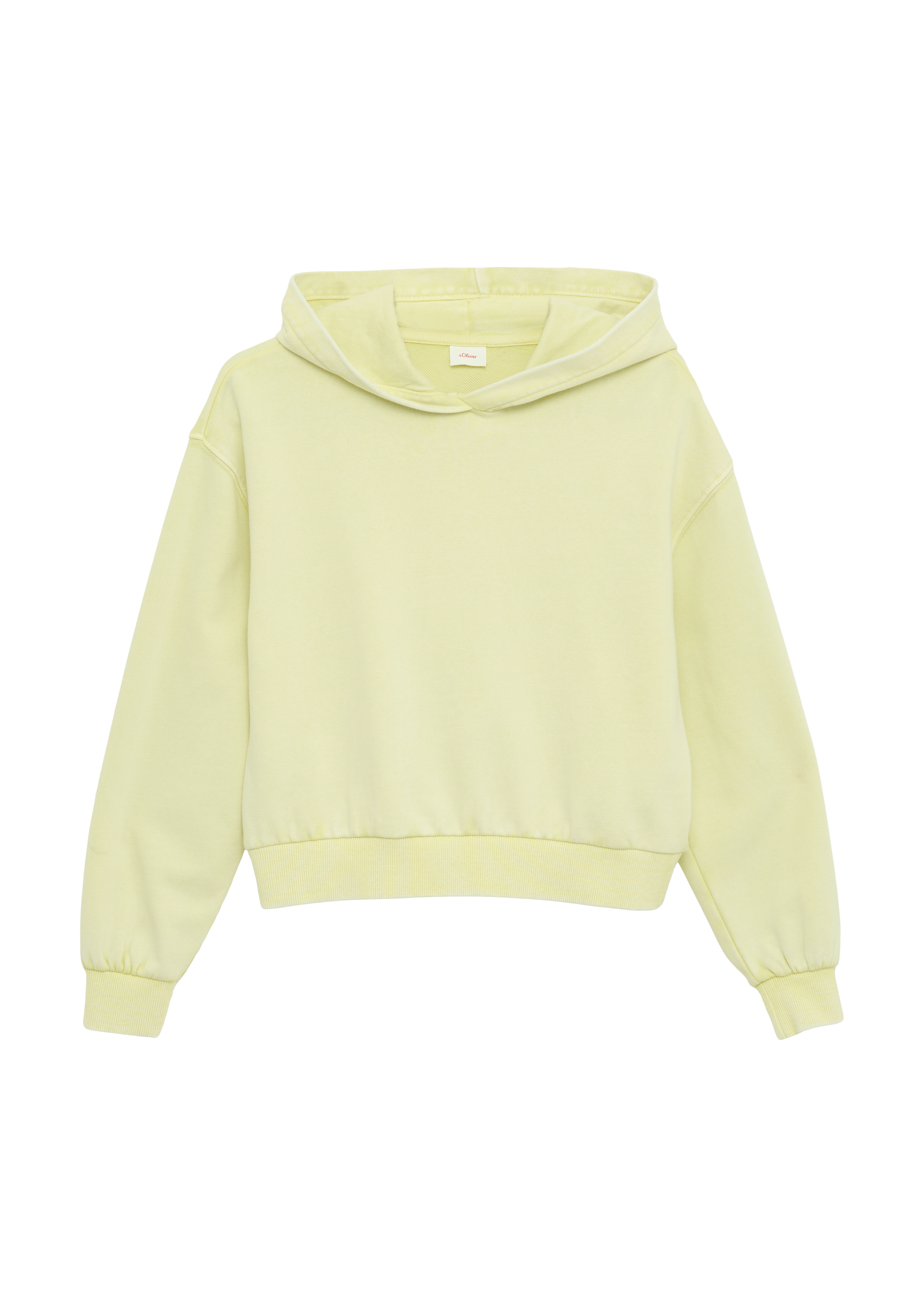 s.Oliver - Cropped Oversized Sweatshirt mit Rückenprint und Wascheffekt, Mädchen, gelb