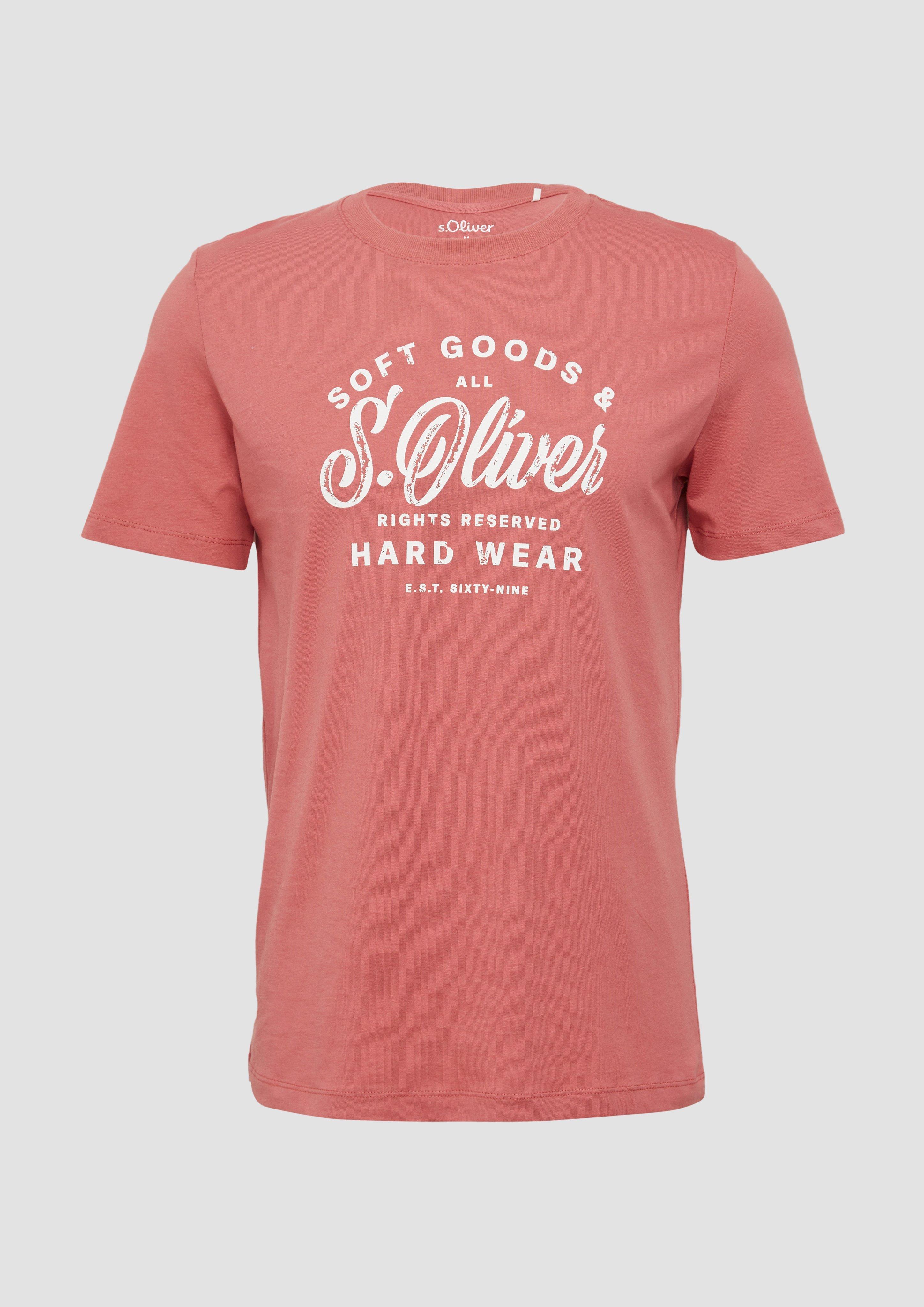 Thumbnail - s.Oliver - Baumwoll-T-Shirt mit Frontprint, Herren, rot