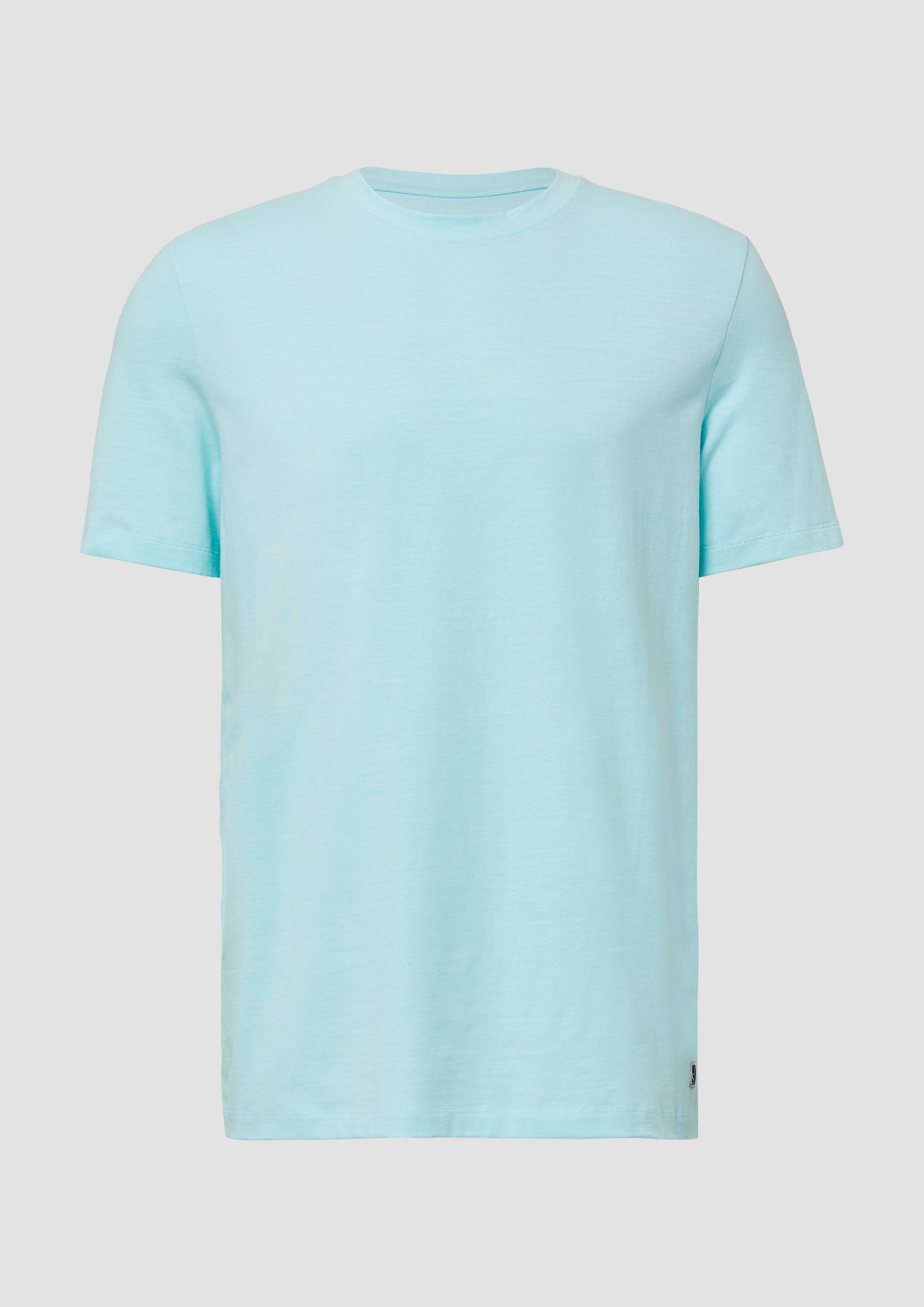 s.Oliver - Meliertes T-Shirt aus Baumwollmix, Herren, türkis