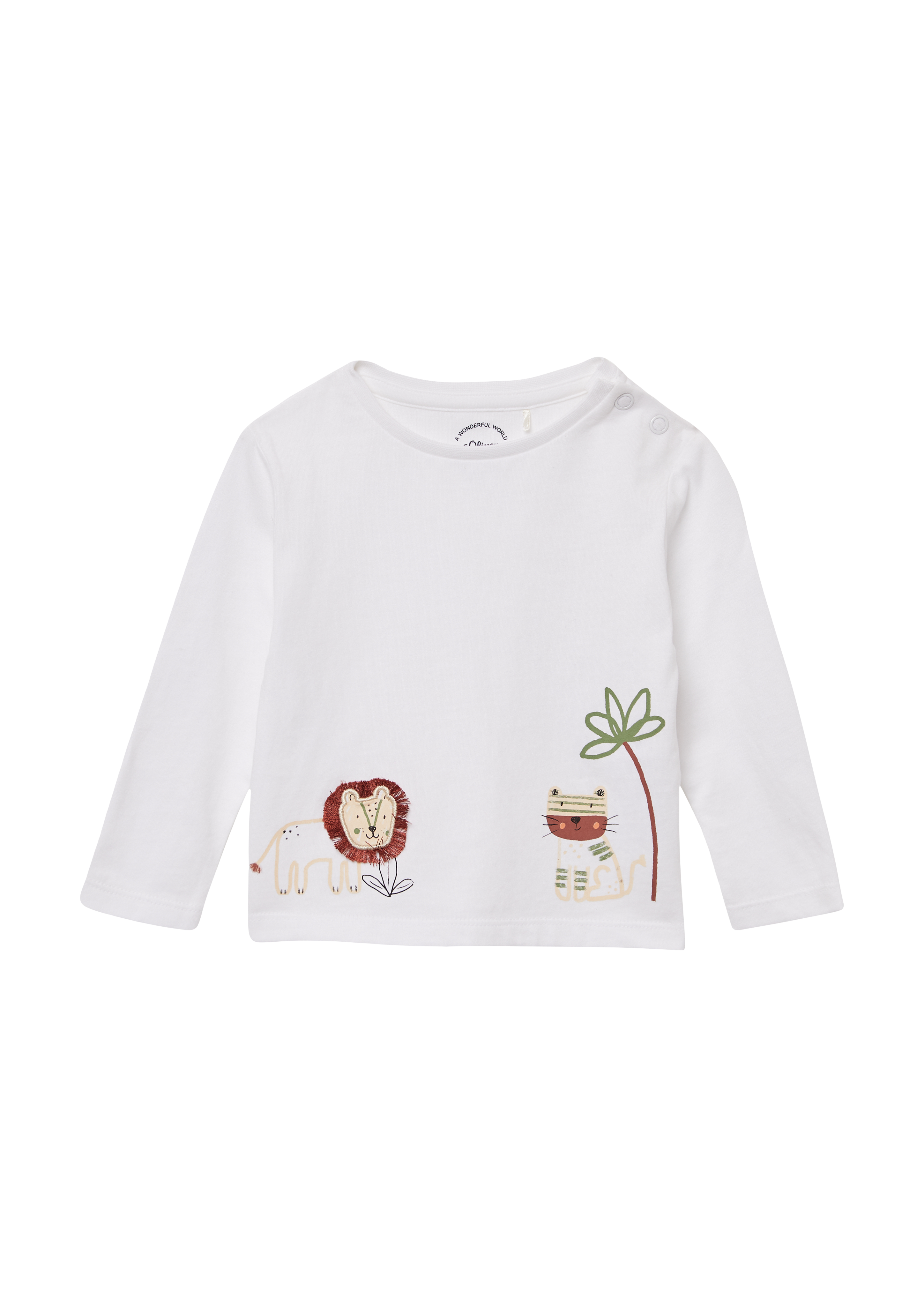 s.Oliver - Longsleeve aus Baumwolle mit Artwork, Babys, weiß