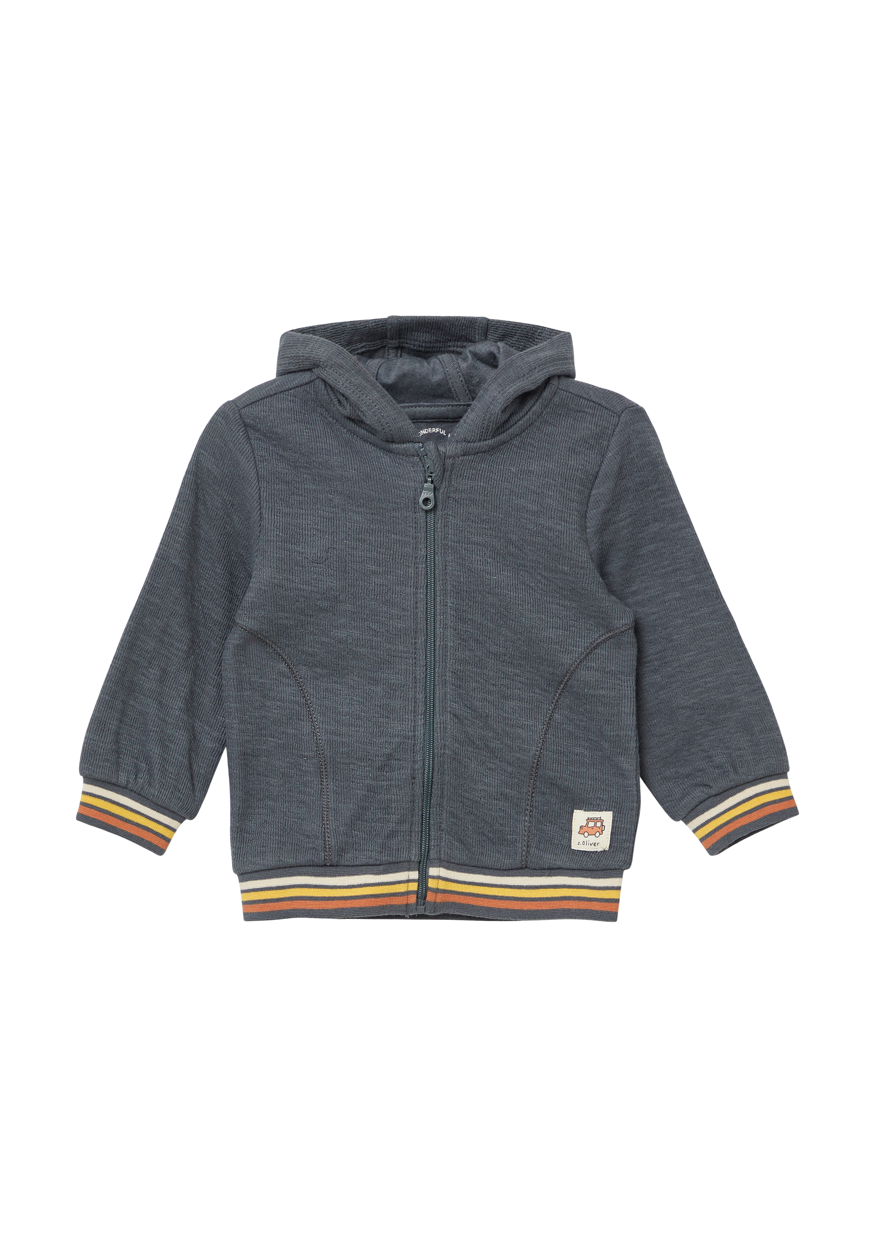 s.Oliver - Strukturierte Sweatjacke mit Öhrchen an der Kapuze, Babys, grau
