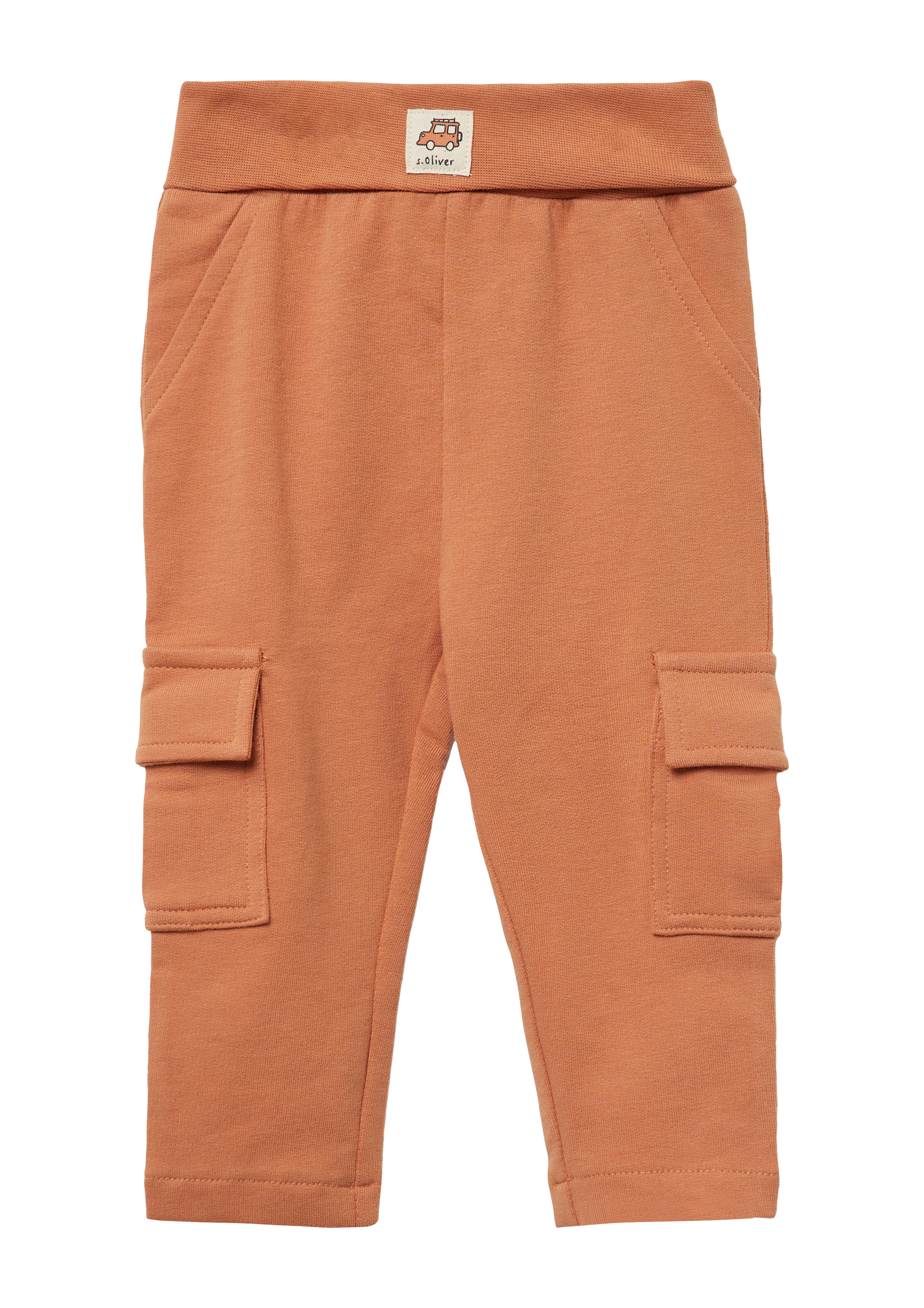 s.Oliver - Leichte Sweathose mit Umschlag und Cargotaschen, Babys, Orange