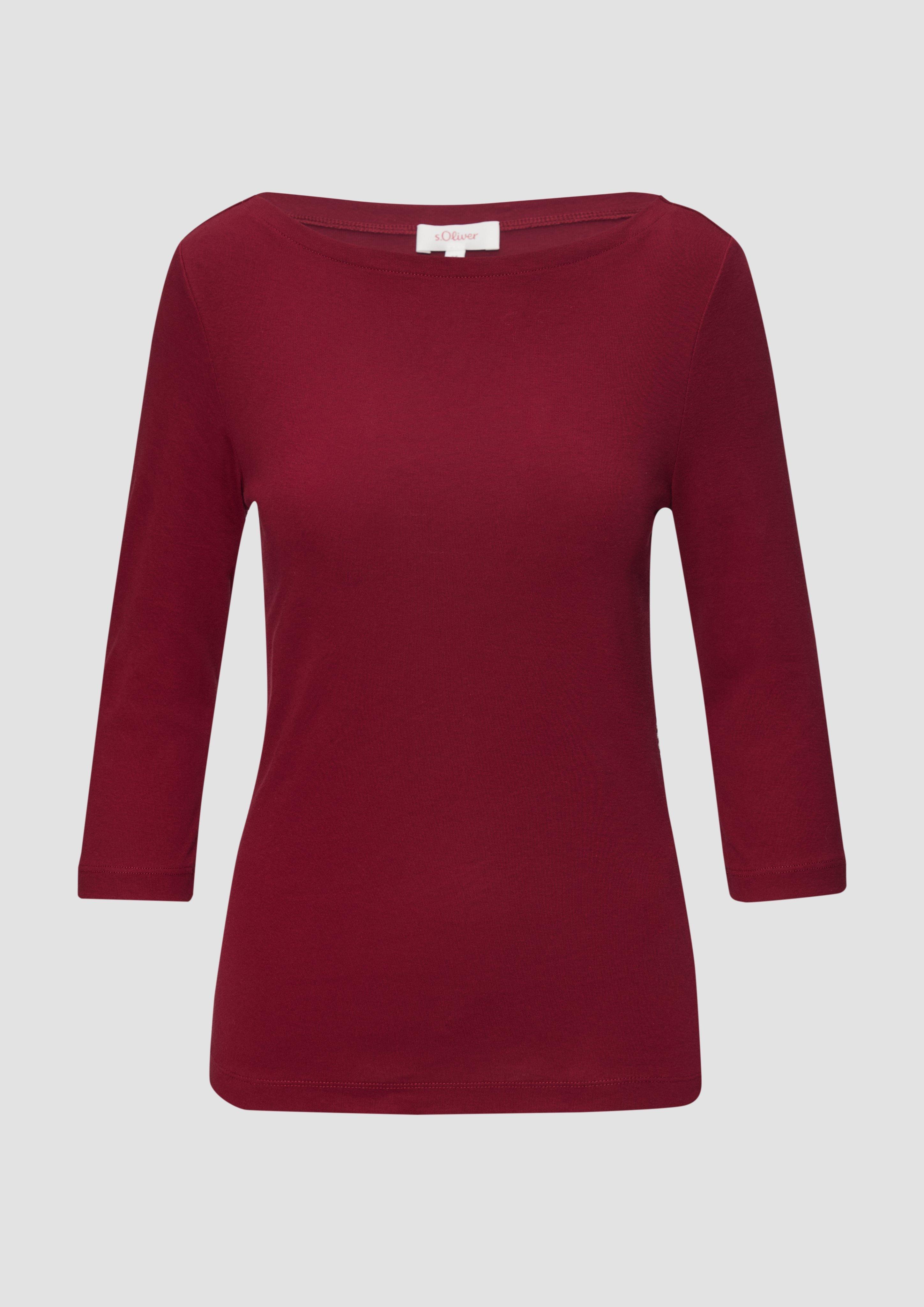 s.Oliver - T-Shirt mit 3/4-Arm und U-Boot Ausschnitt, Damen, rot