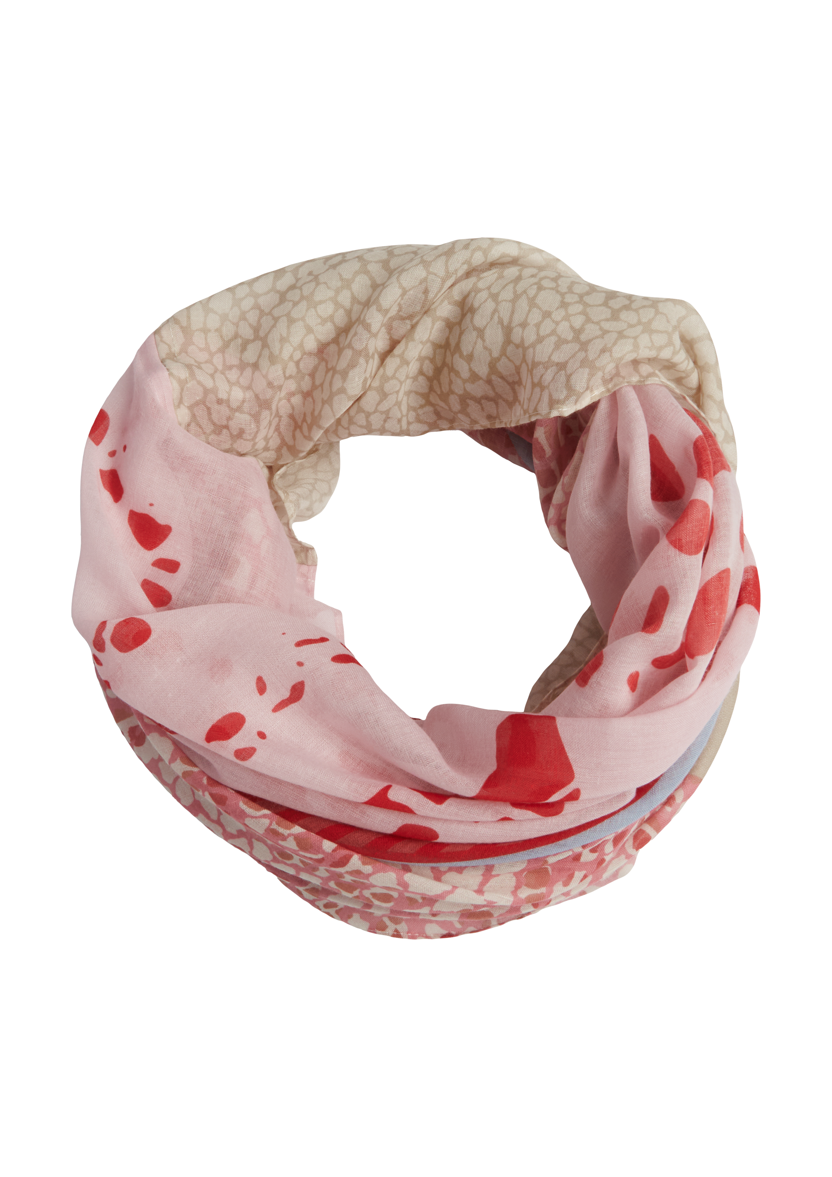 s.Oliver - Snood mit All-over-Print, Damen, pink|mehrfarbig