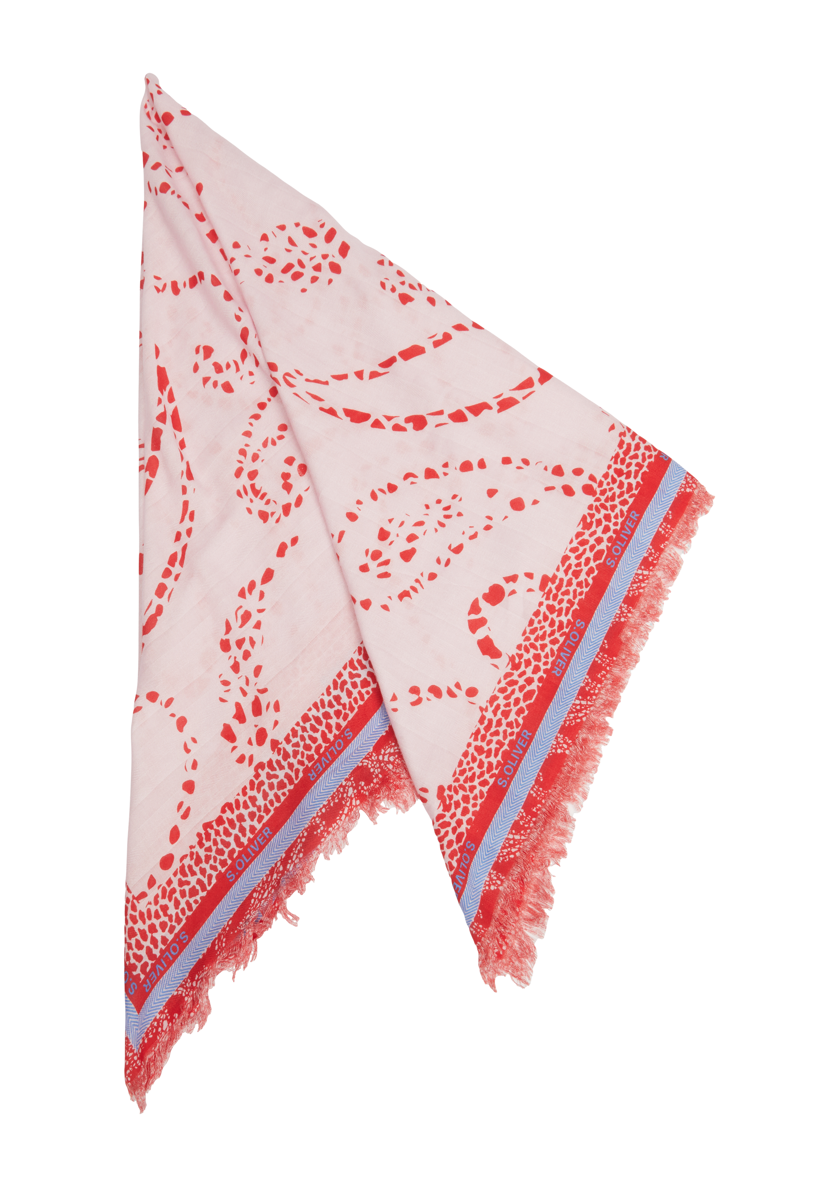 s.Oliver - Schal aus Viskosemix mit Artwork, Damen, Rosa