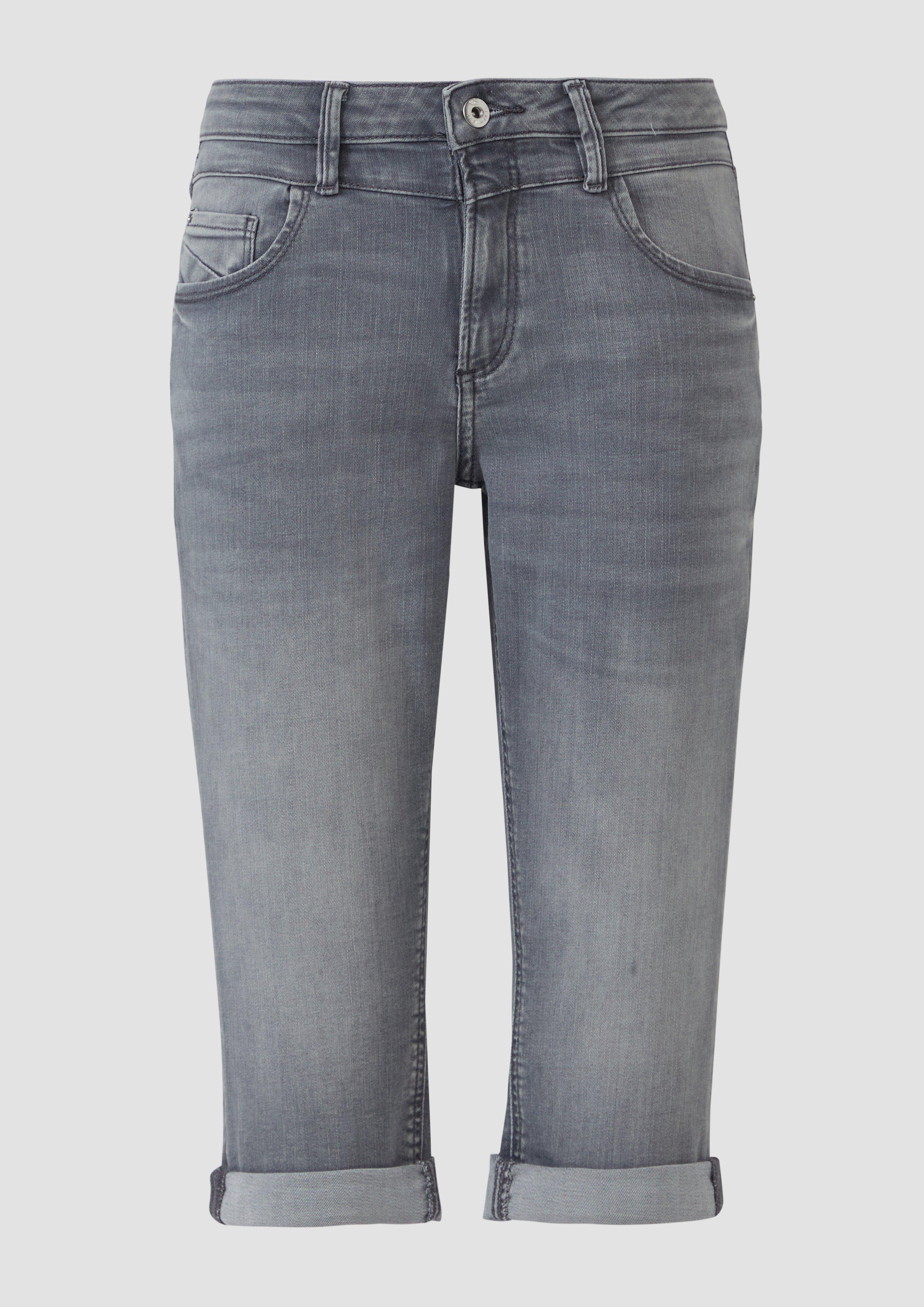 QS - Jeans Catie / Slim Fit / Mid Rise / Capri Length, Damen, grau