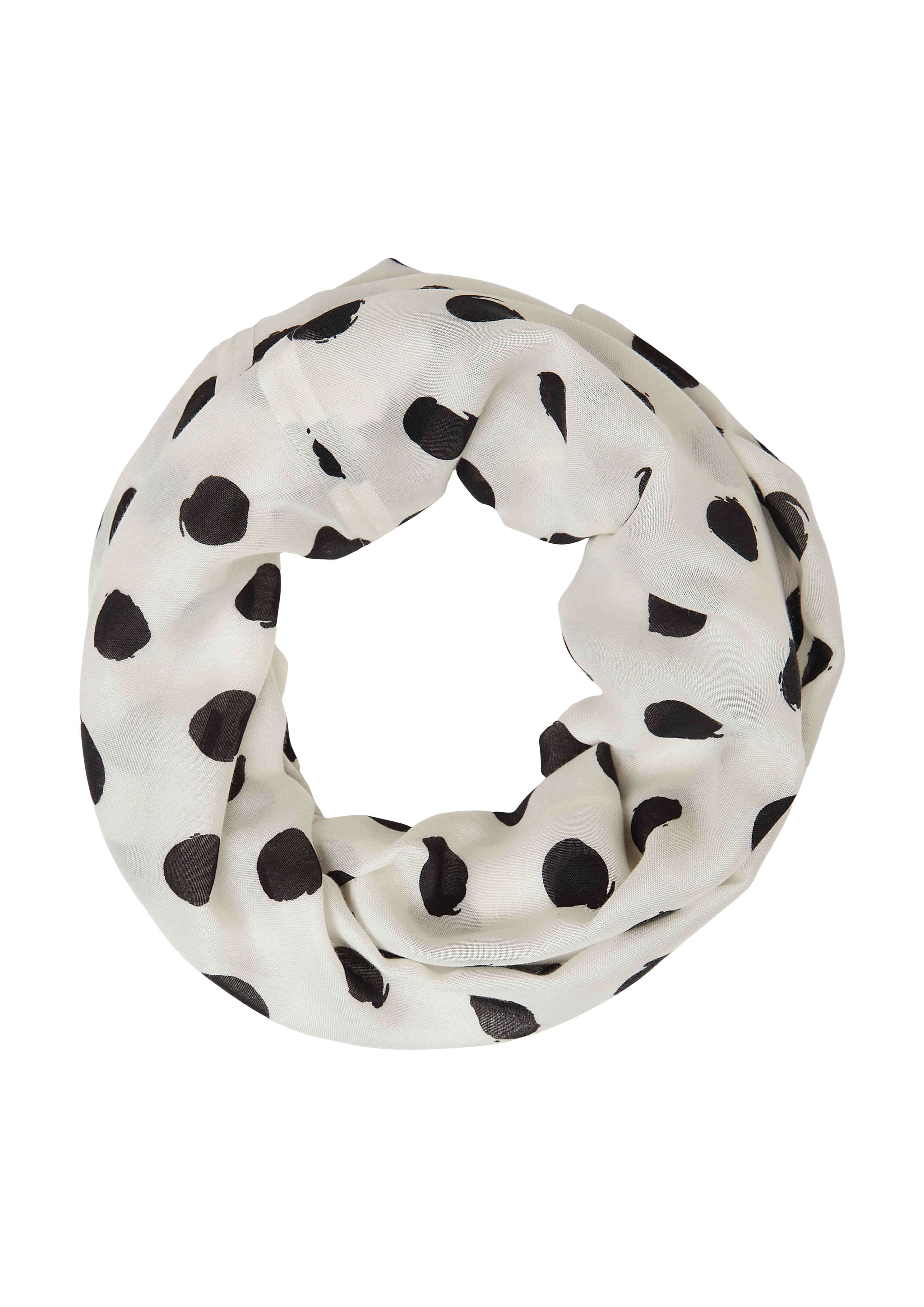 s.Oliver - Loop-Schal aus Viskose mit Artwork, Damen, creme