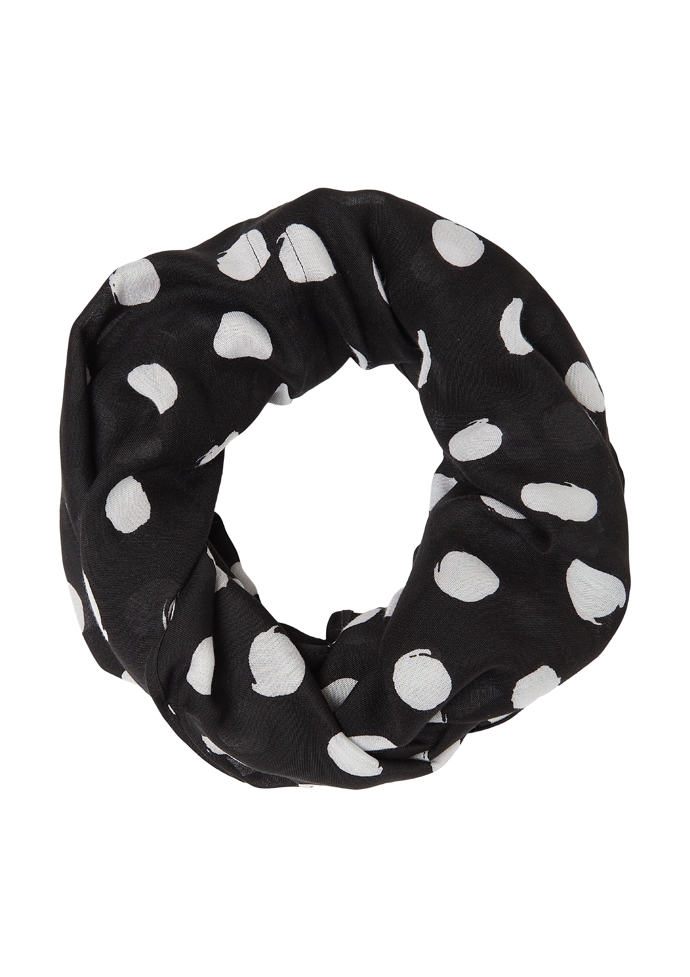 s.Oliver - Loop-Schal aus Viskose mit Artwork, Damen, schwarz