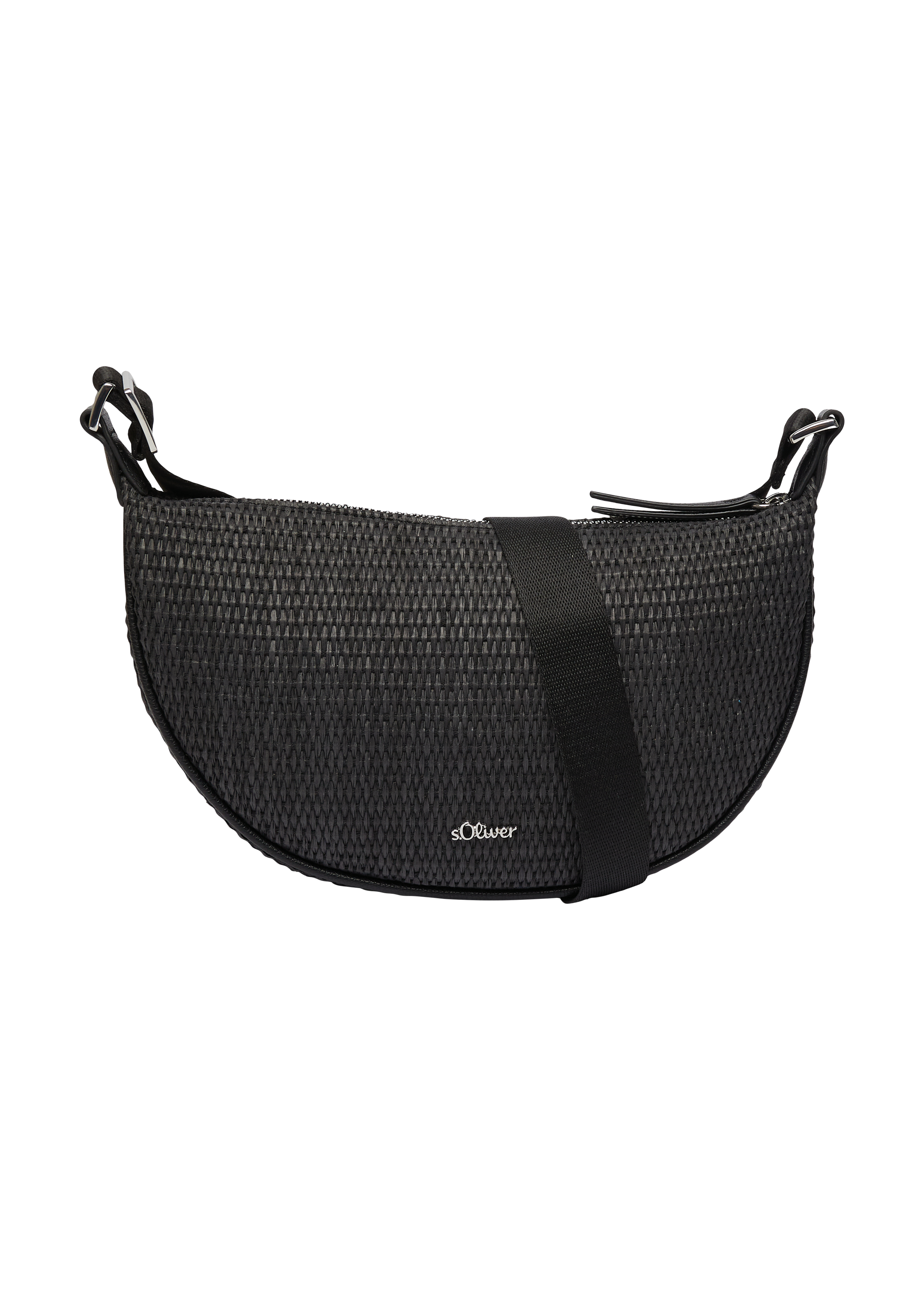 s.Oliver - Halbmondtasche mit Twillfutter, Damen, schwarz