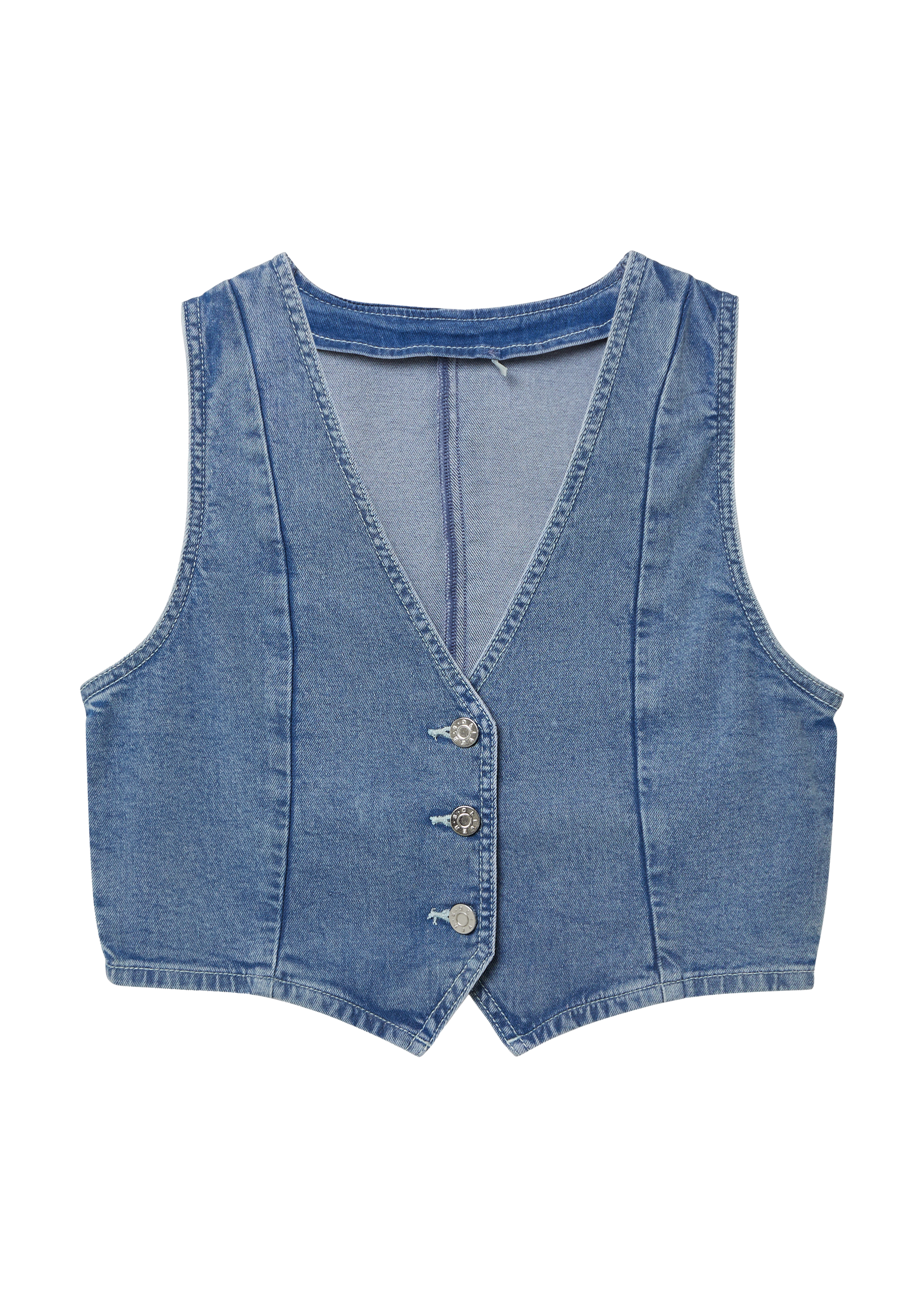 s.Oliver - Denim-Weste mit Glitzer-Finishing, Mädchen, blau