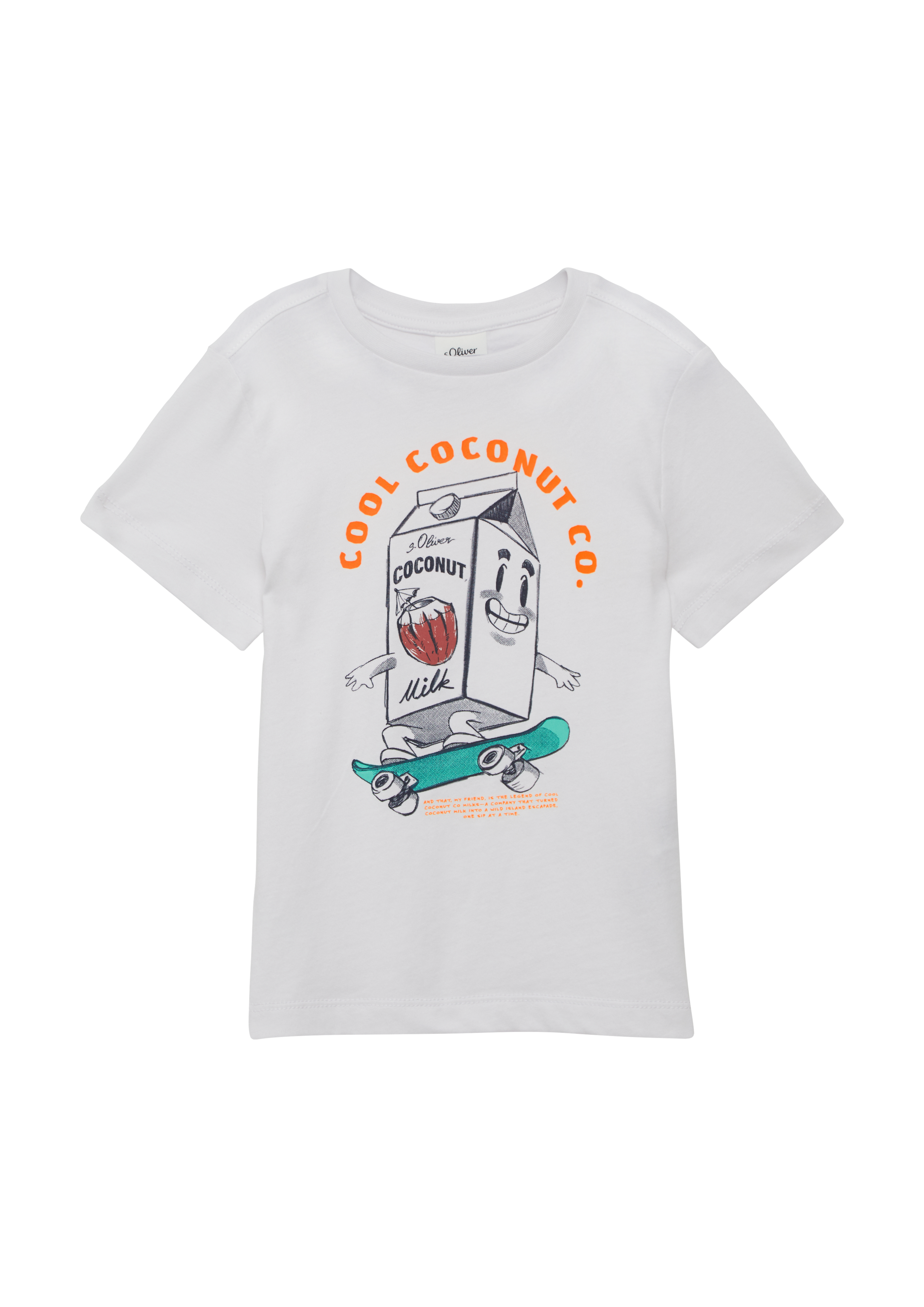 s.Oliver - T-Shirt aus Baumwolle mit Frontprint, Kinder, weiß