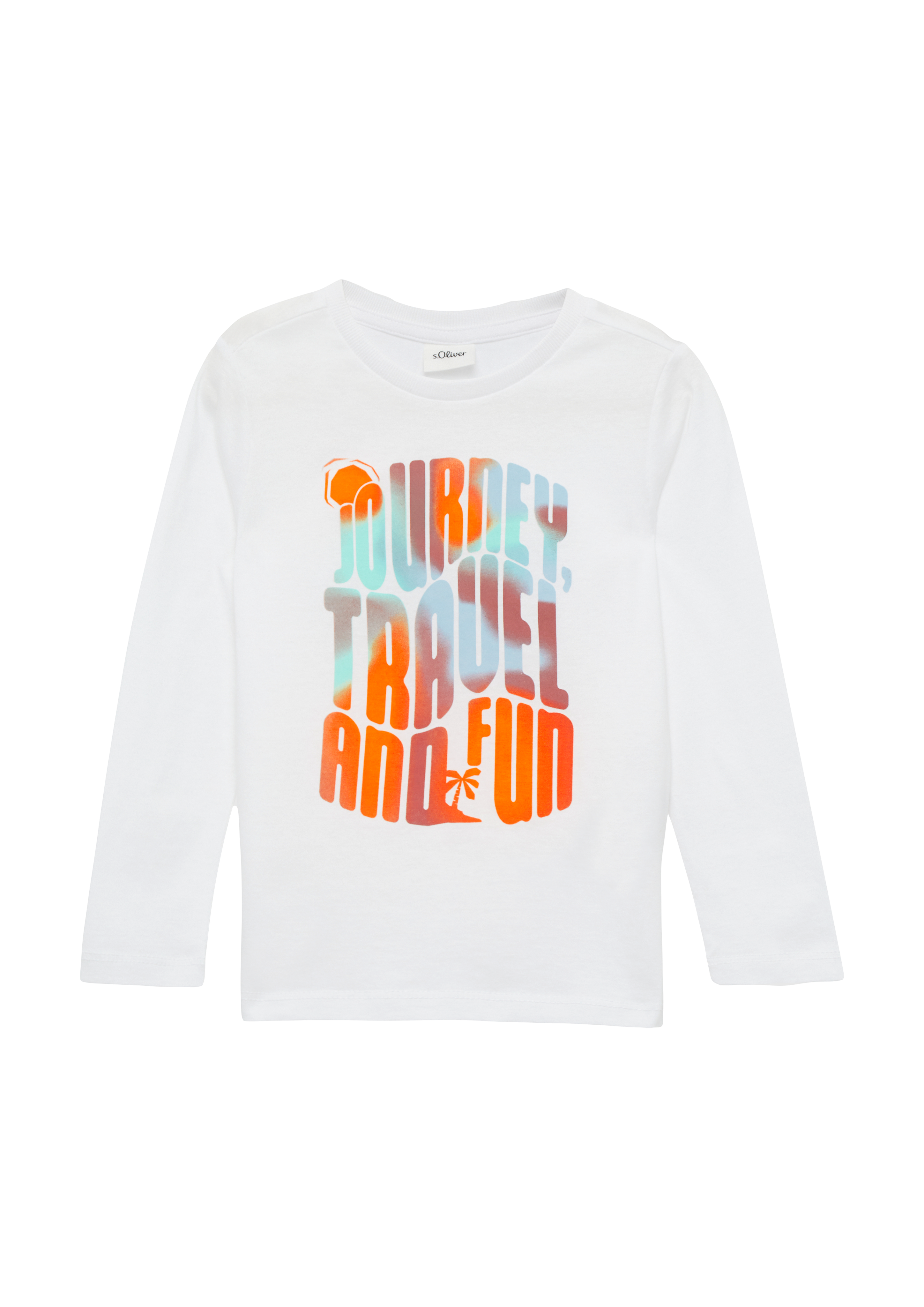 s.Oliver - Jersey-Longsleeve mit Frontprint, Kinder, weiß