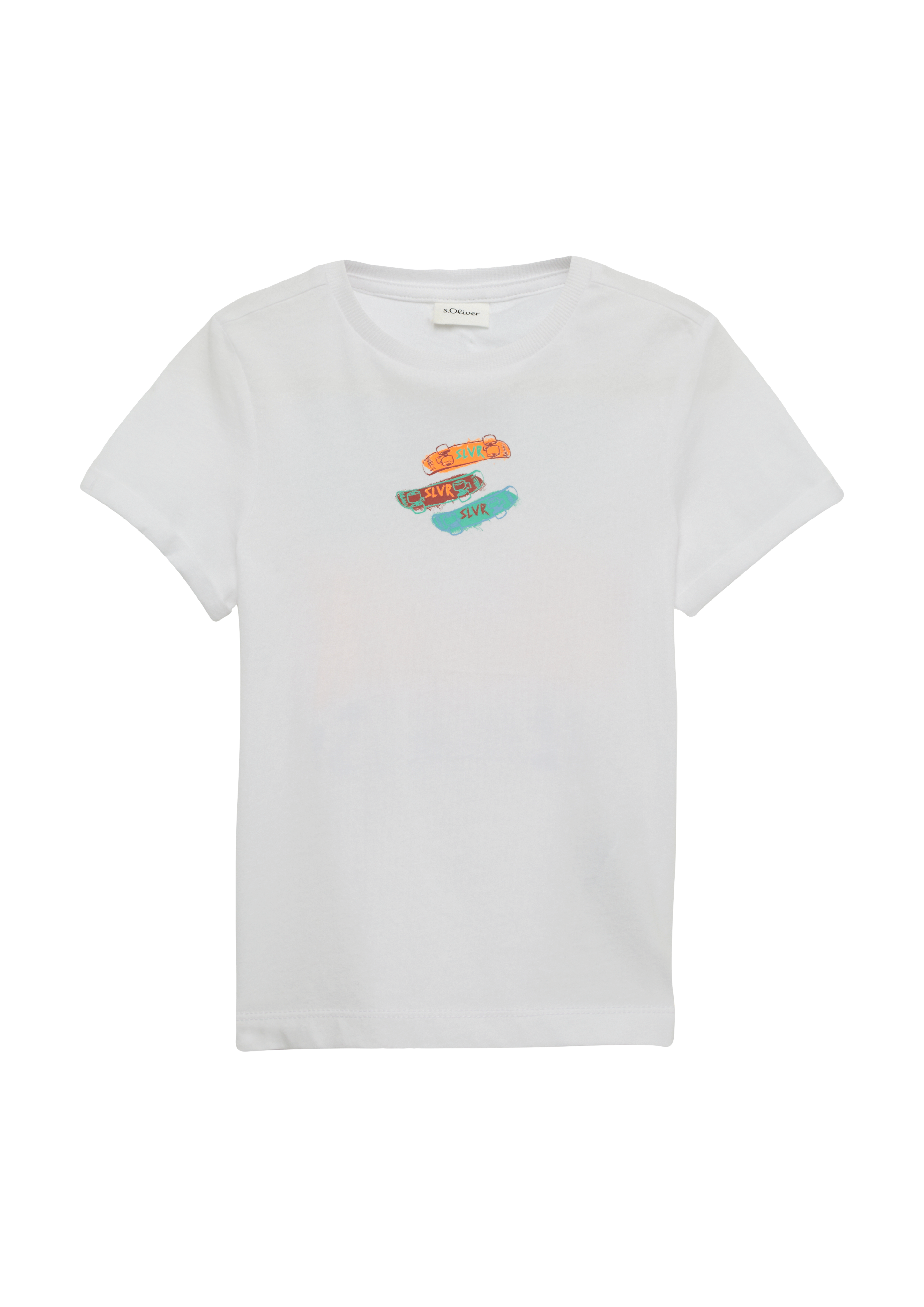 s.Oliver - T-Shirt mit Front- und Rückenprint, Kinder, weiß