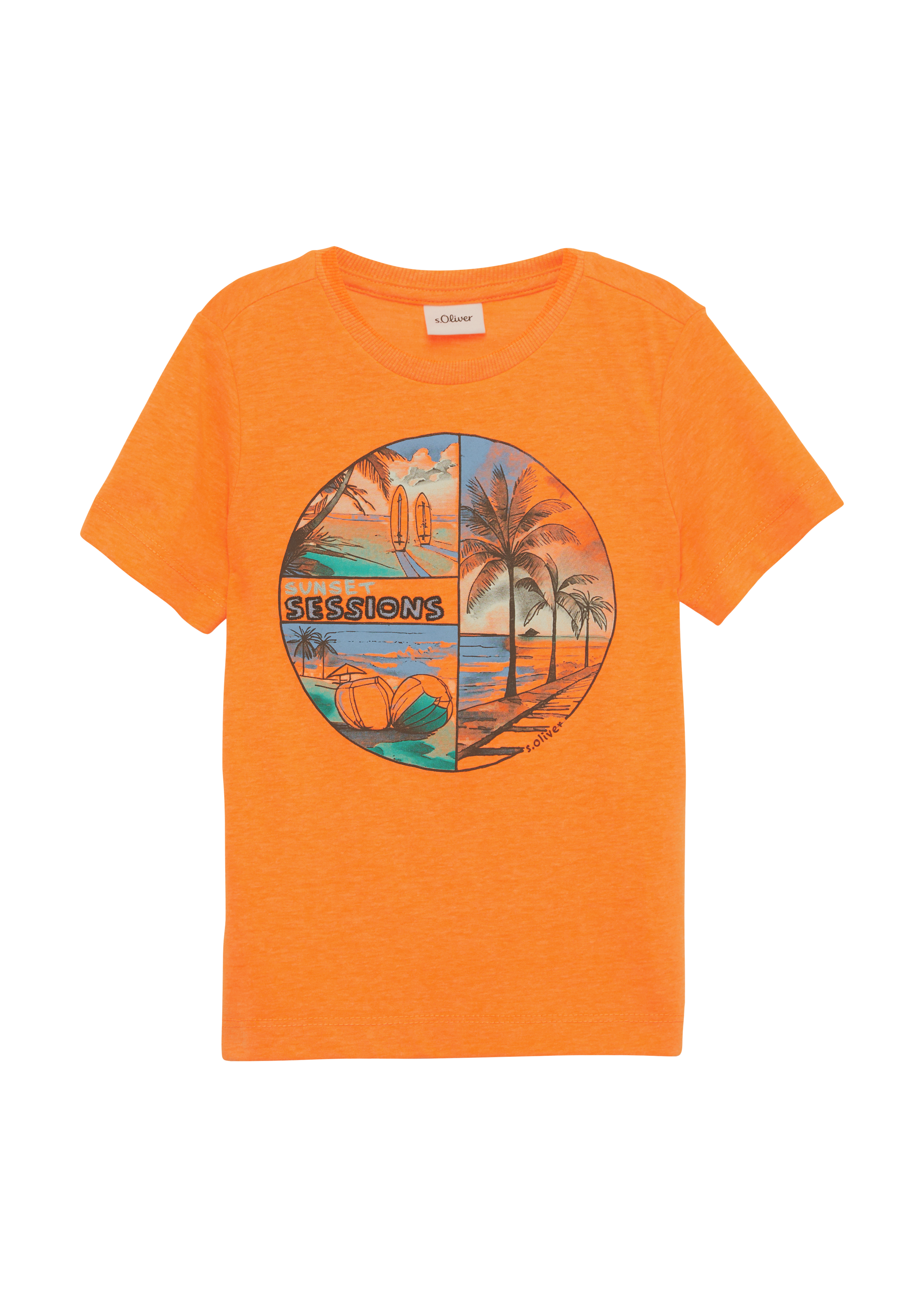 s.Oliver - T-Shirt mit Frontprint, Kinder, Orange