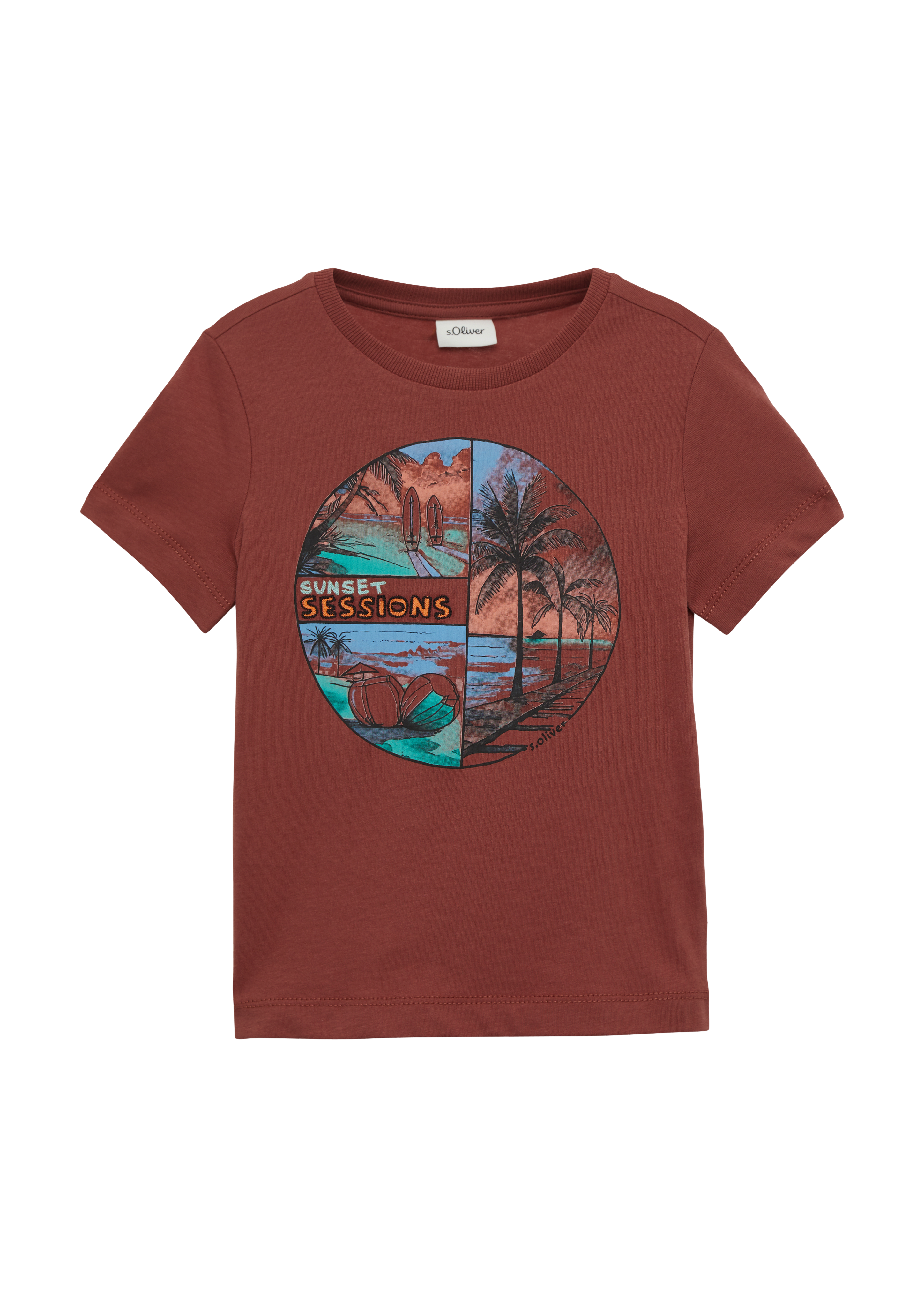 s.Oliver - T-Shirt mit Frontprint, Kinder, rot