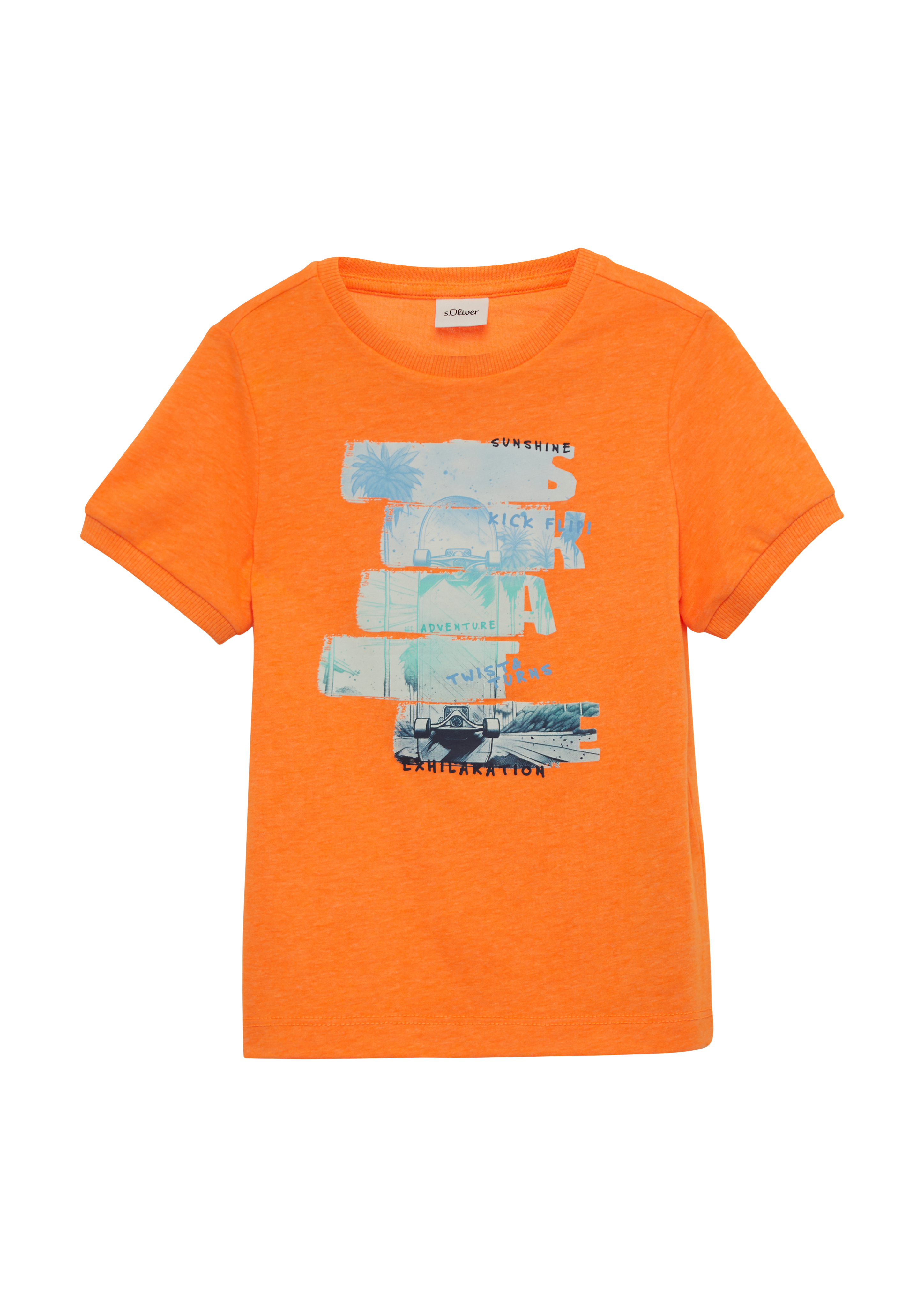 s.Oliver - T-Shirt mit Frontprint, Kinder, Orange