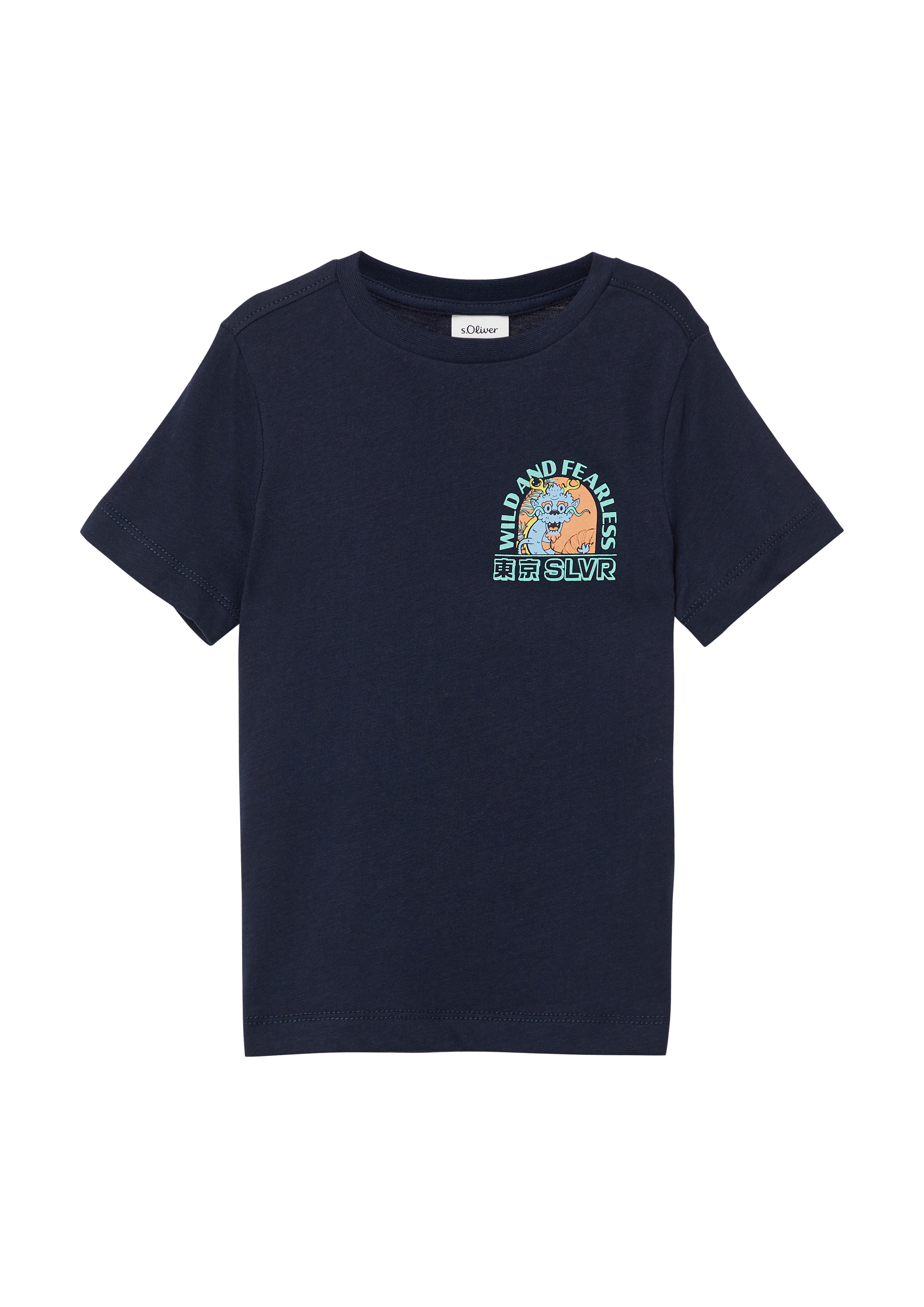 s.Oliver - T-Shirt aus Baumwolle mit Frontprint, Kinder, blau