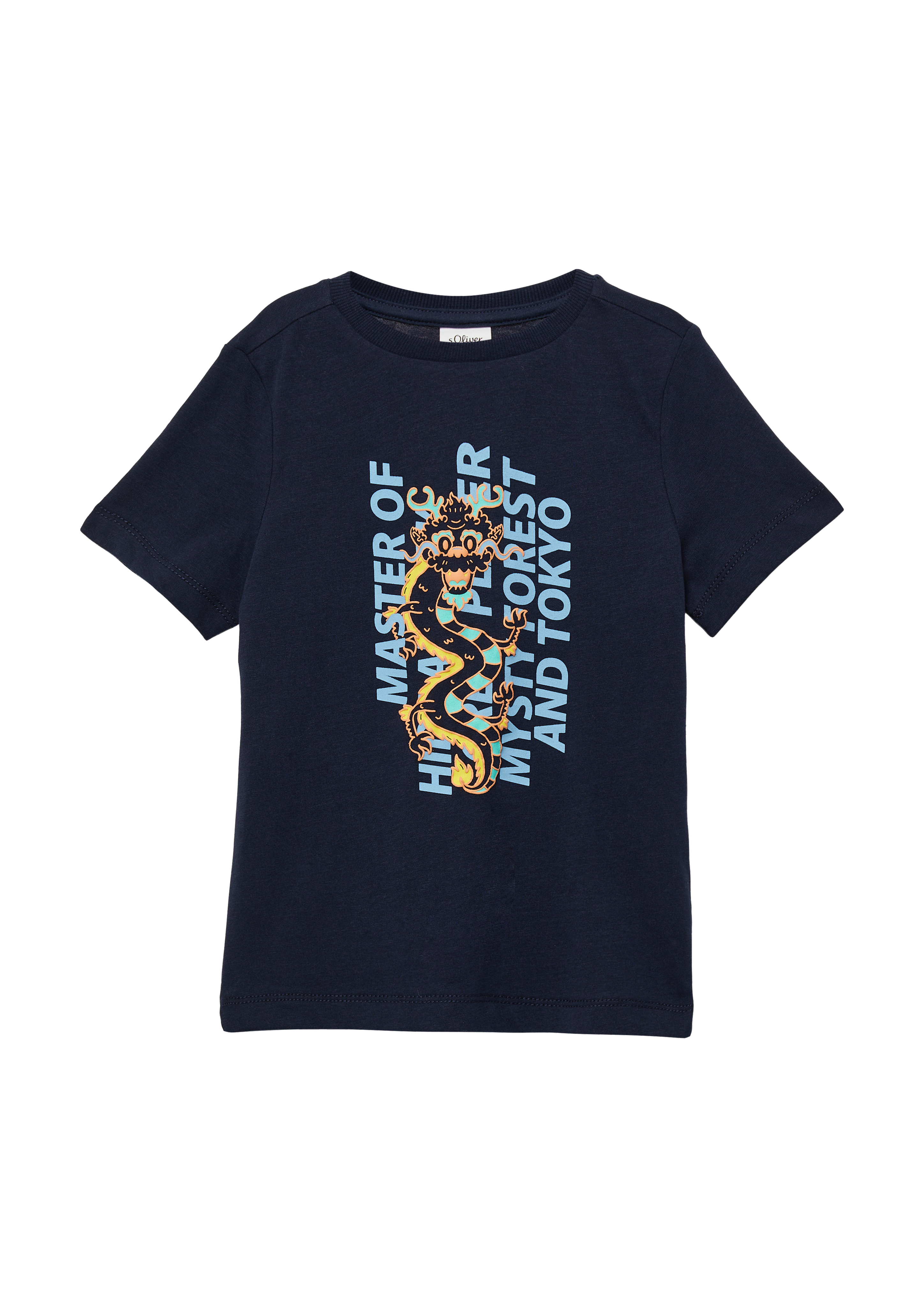 s.Oliver - Jersey-T-Shirt mit Frontprint, Kinder, blau