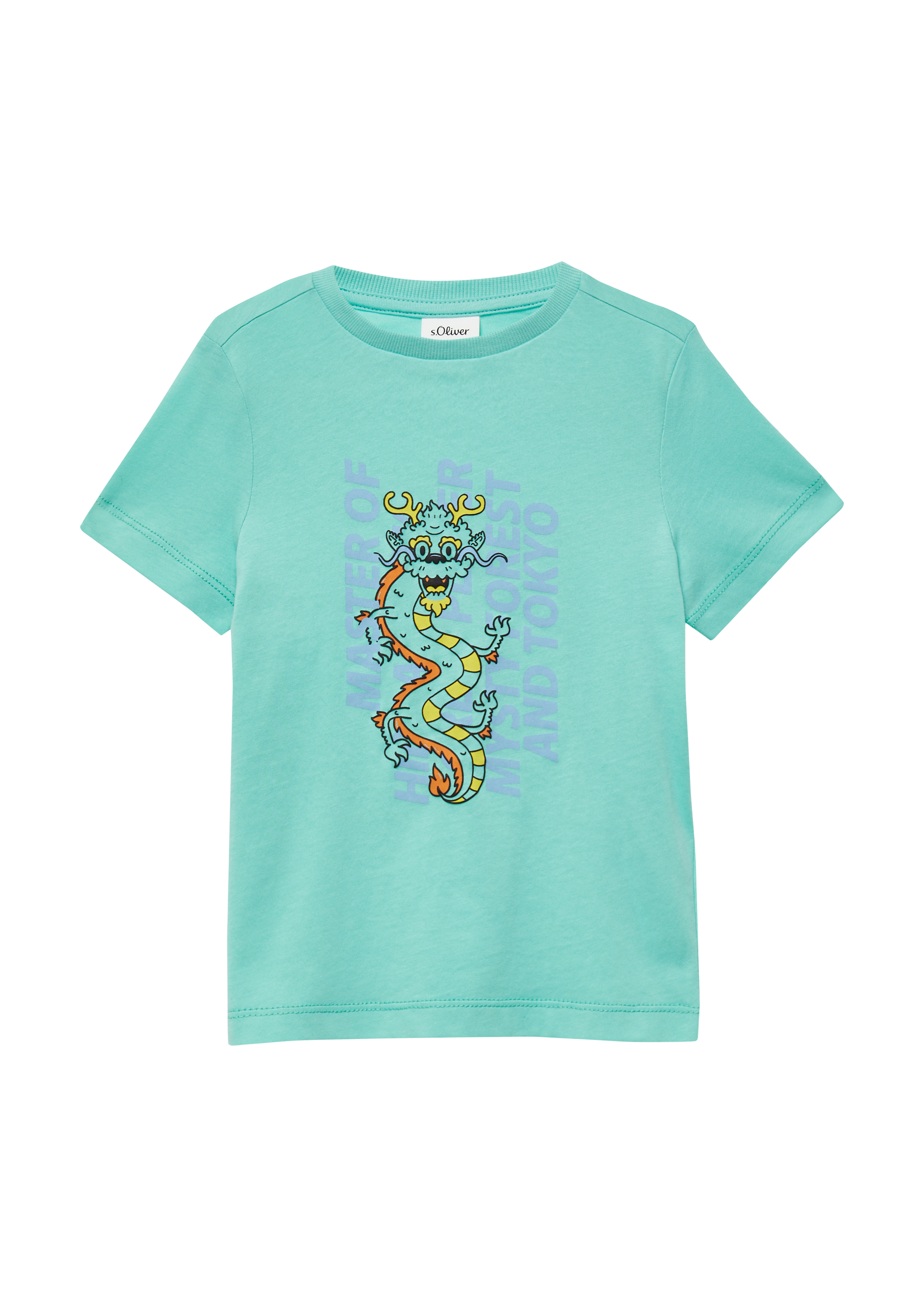 s.Oliver - Jersey-T-Shirt mit Frontprint, Kinder, türkis