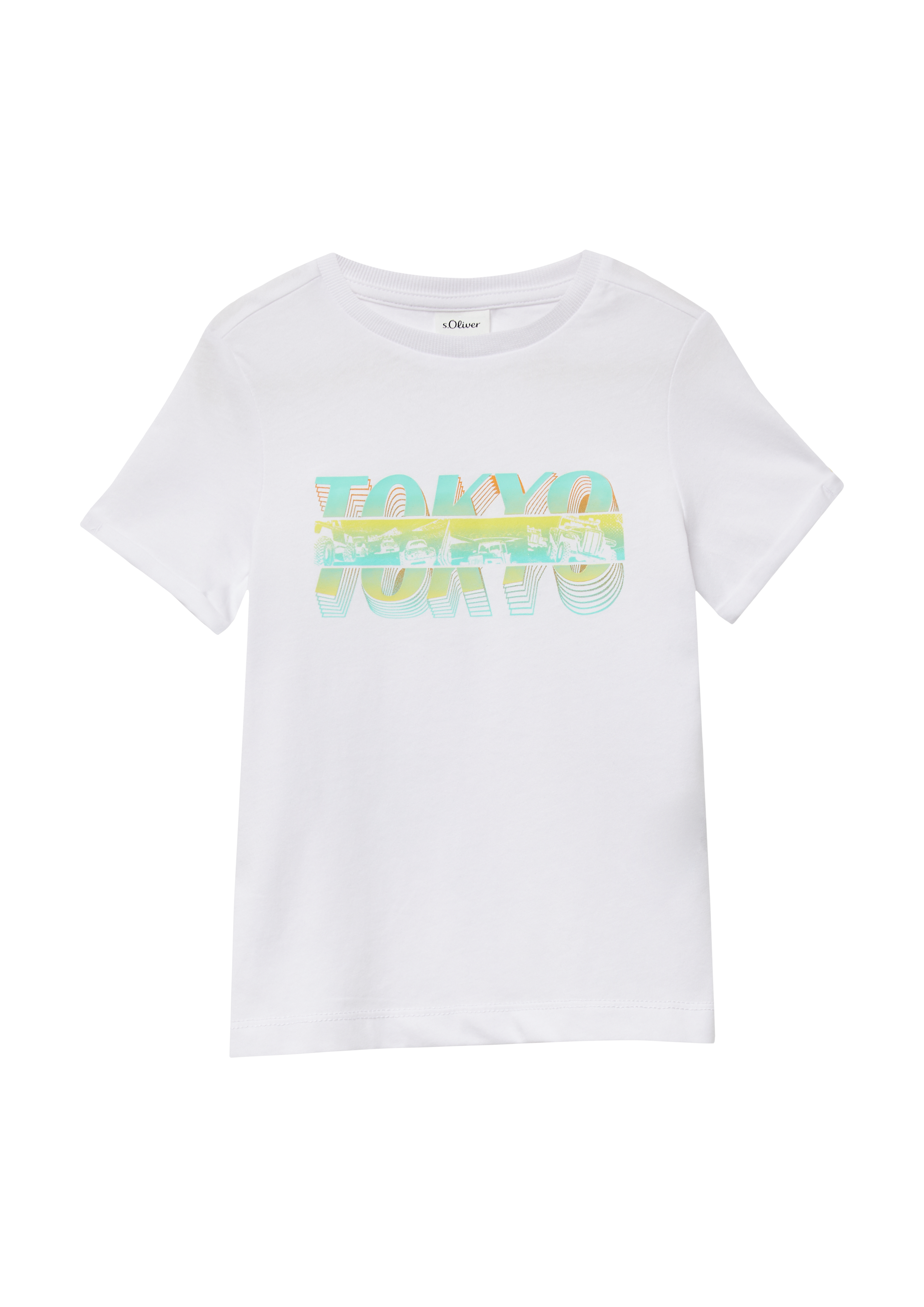 s.Oliver - Jersey-T-Shirt mit Frontprint, Kinder, weiß