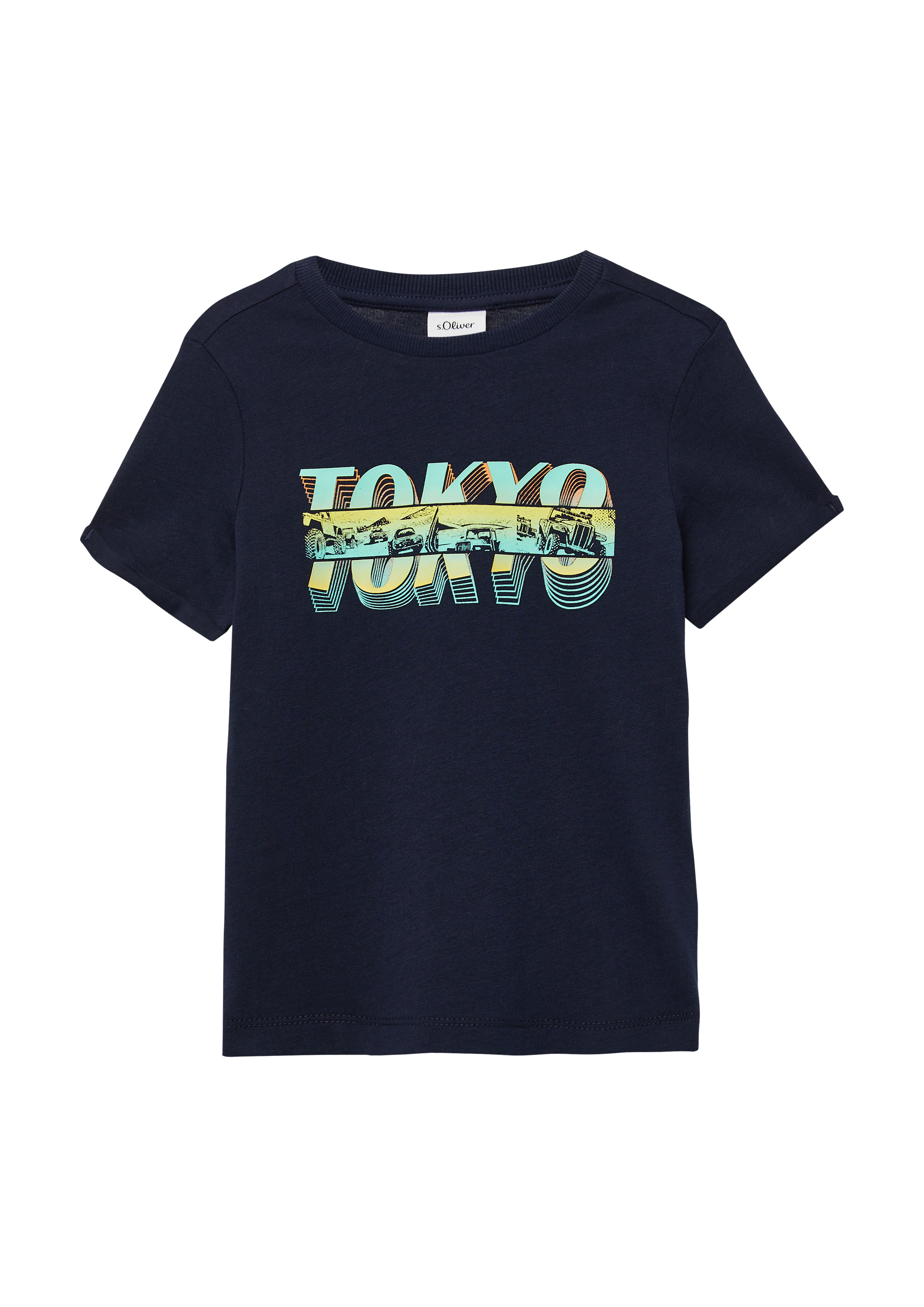 s.Oliver - Jersey-T-Shirt mit Frontprint, Kinder, blau