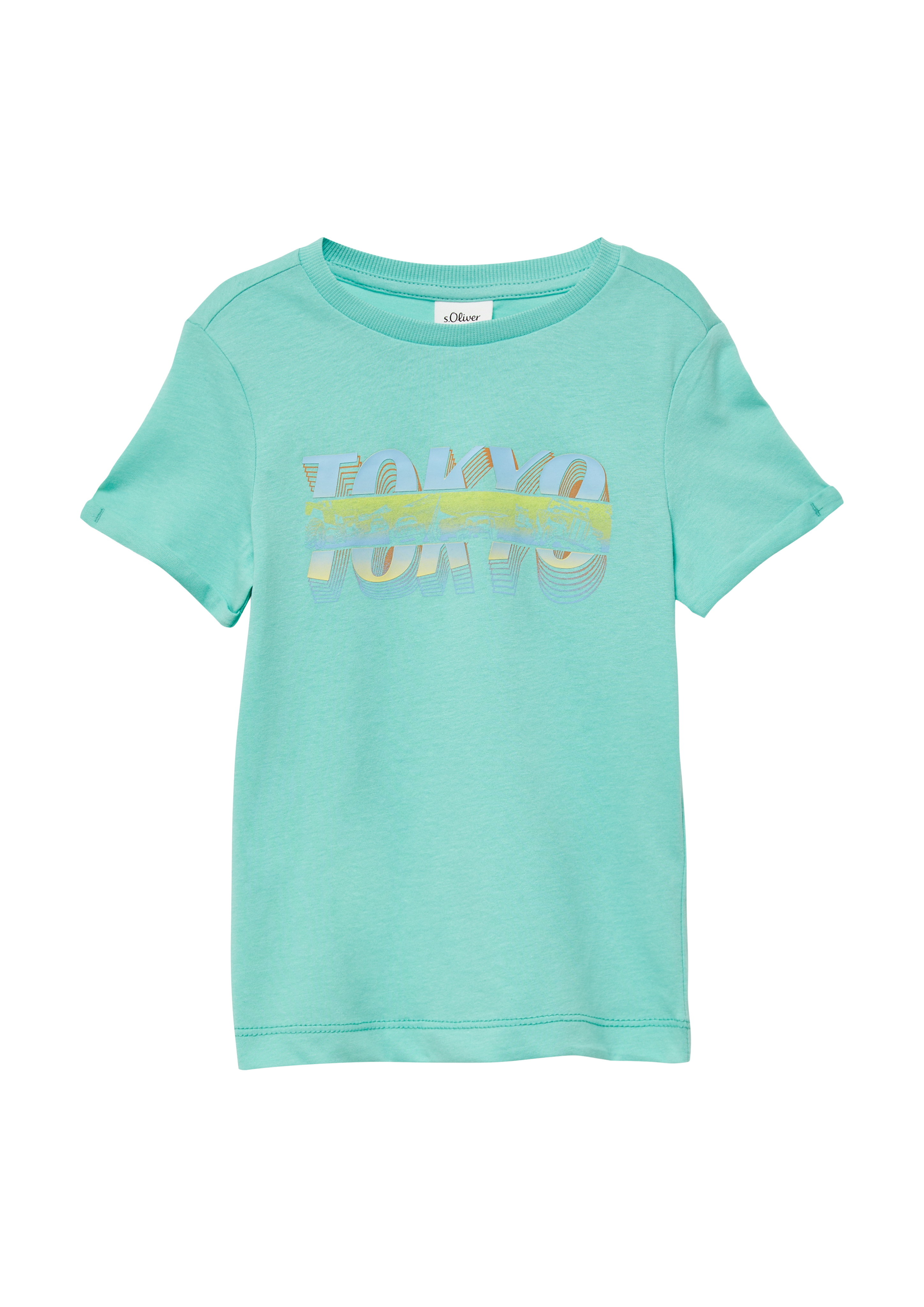 s.Oliver - Jersey-T-Shirt mit Frontprint, Kinder, türkis