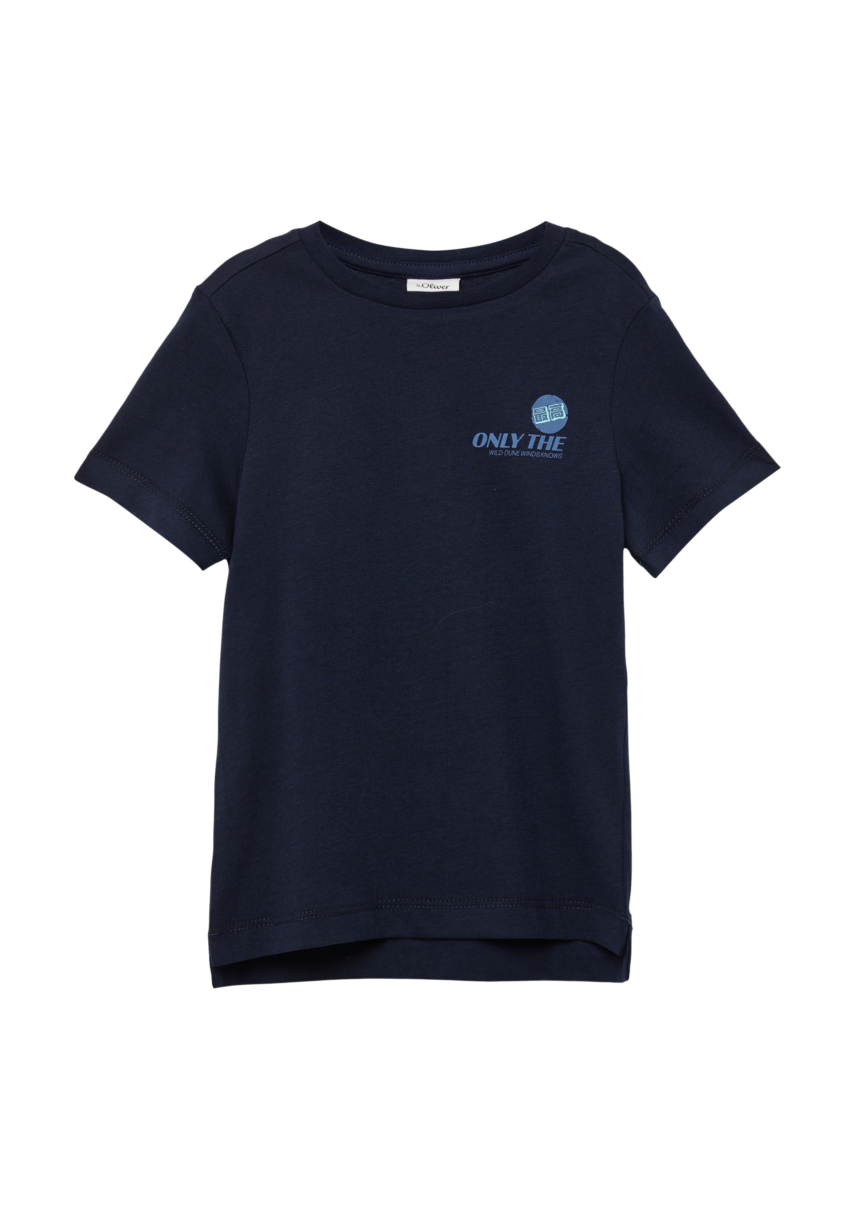 s.Oliver - Jerseyshirt aus Baumwolle mit Front- und Rückenprint, Kinder, blau