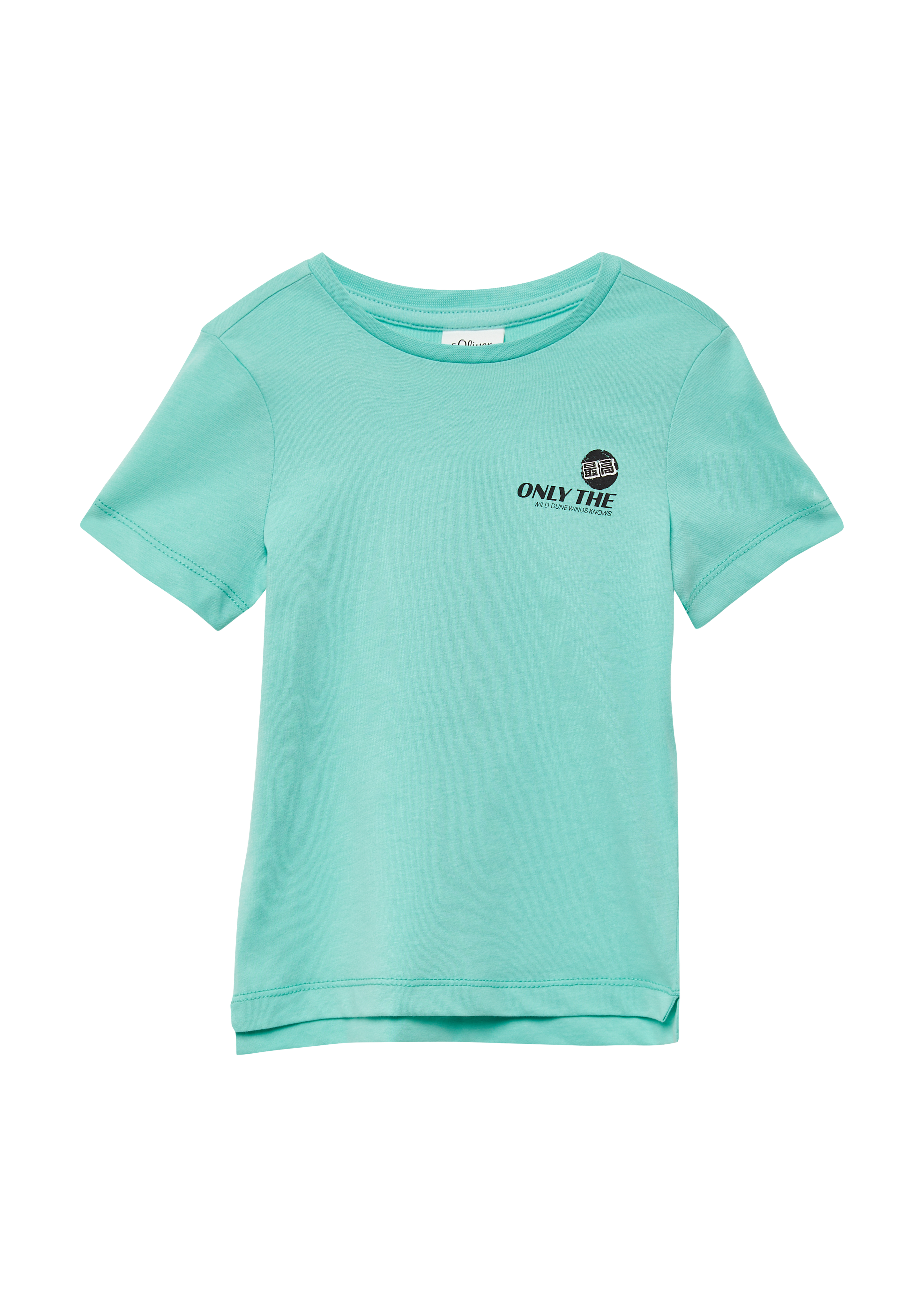 s.Oliver - Jerseyshirt aus Baumwolle mit Front- und Rückenprint, Kinder, türkis