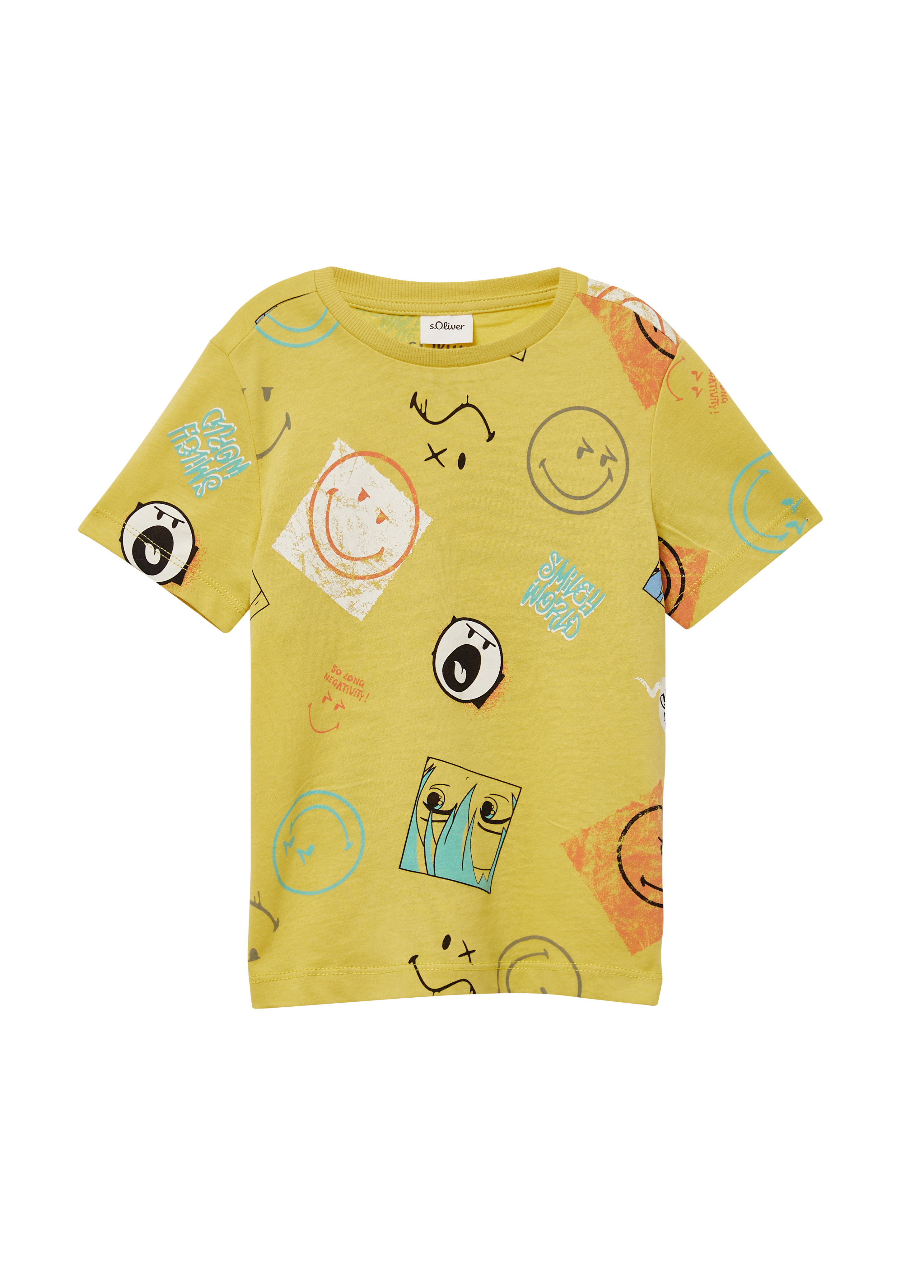 s.Oliver - T-Shirt mit Smiley®-Print, Kinder, gelb