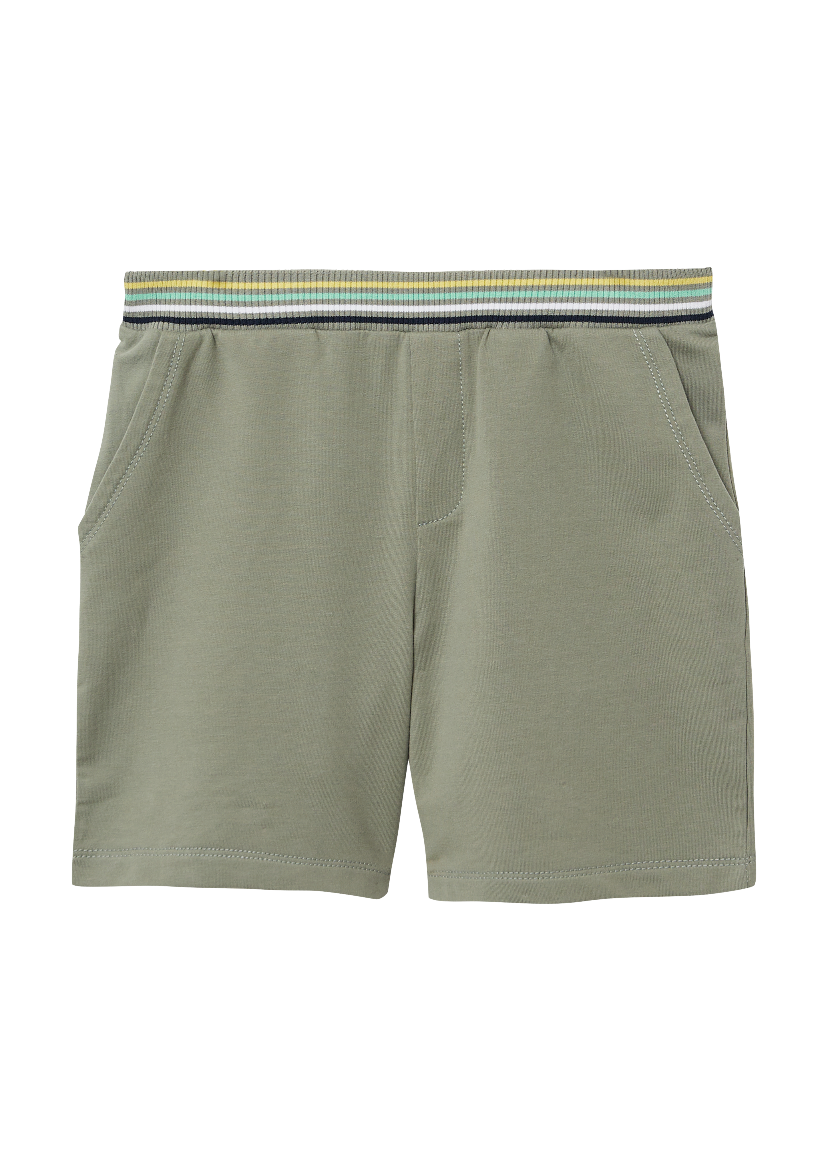 s.Oliver - Sweat-Bermuda mit Wide Leg und Kontrastdetails, Kinder, Grün