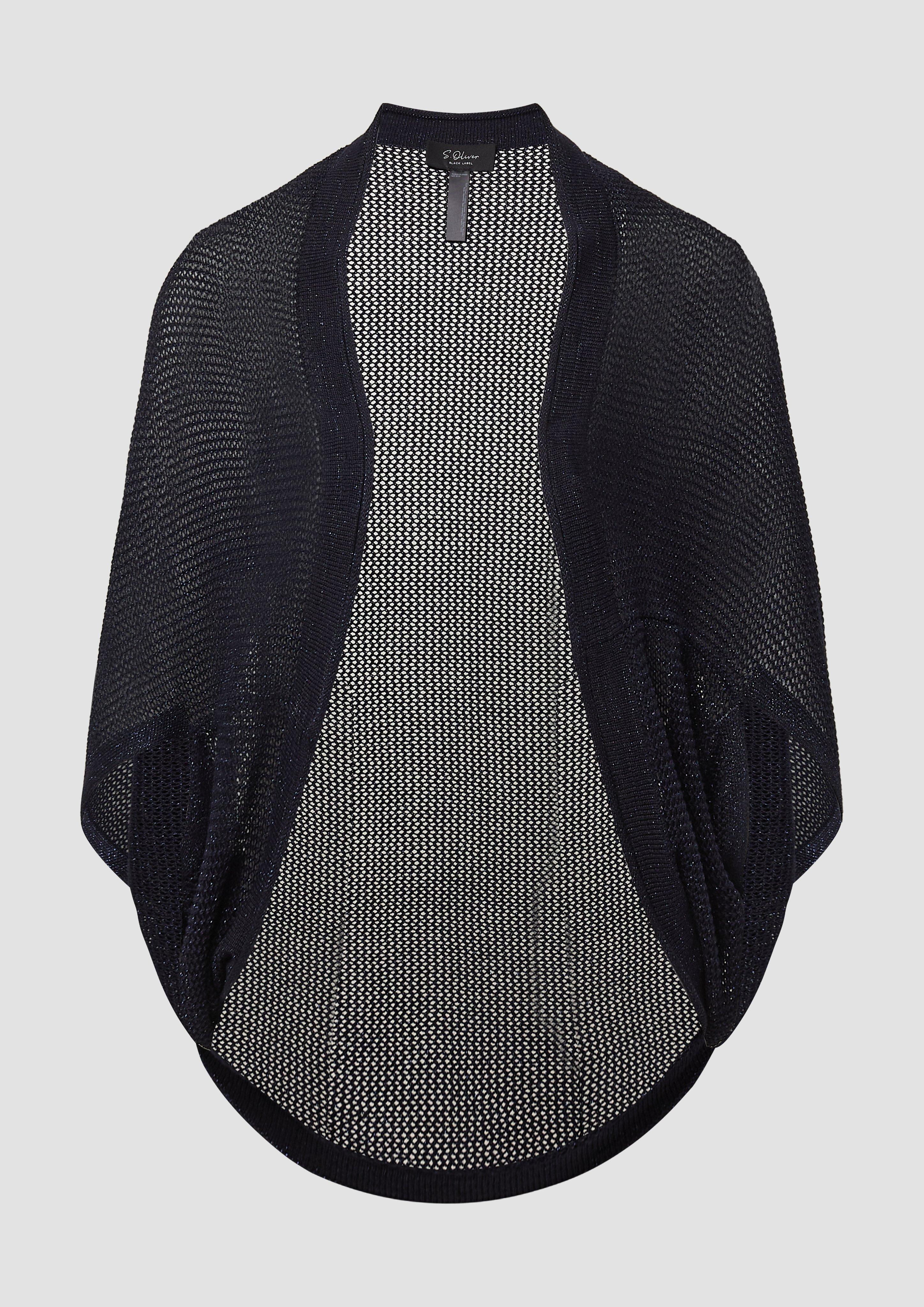 s.Oliver - Strickponcho mit Glitzergarn, Damen, blau