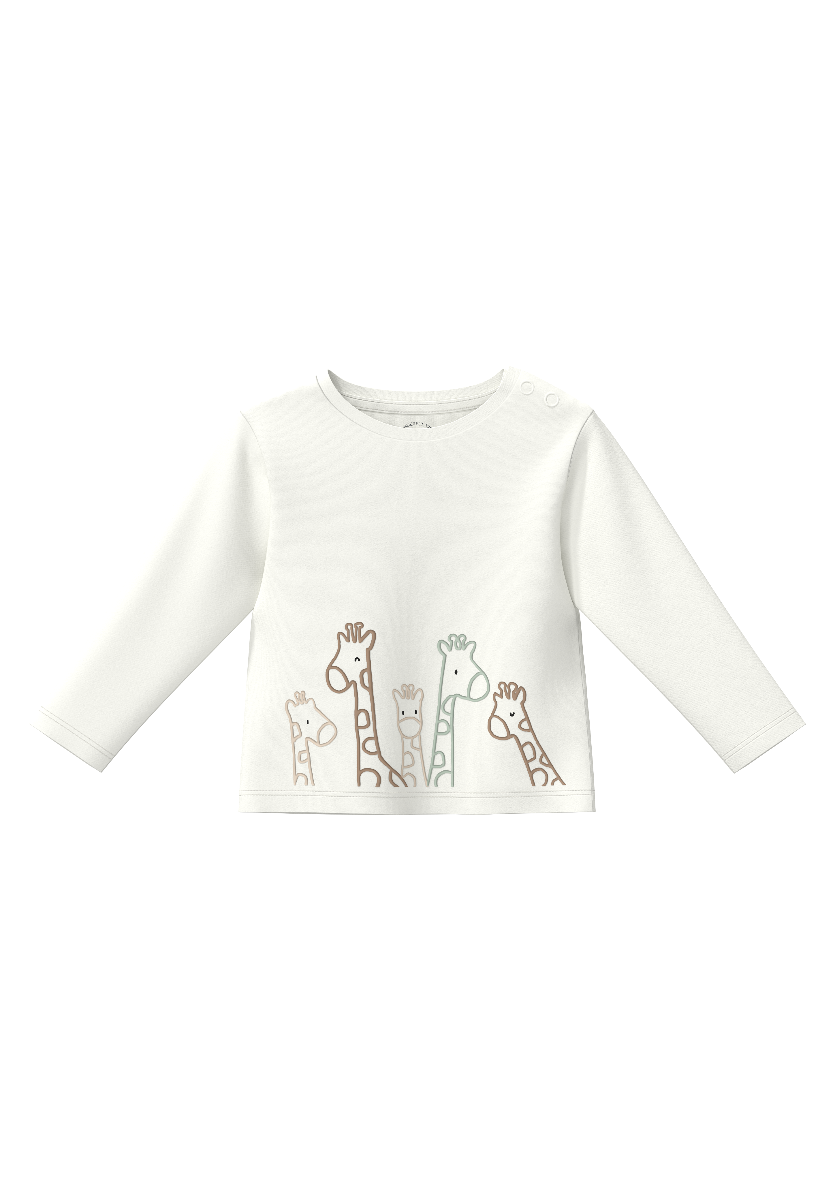 s.Oliver - Unisex Longsleeve mit Giraffen-Print, Babys, creme