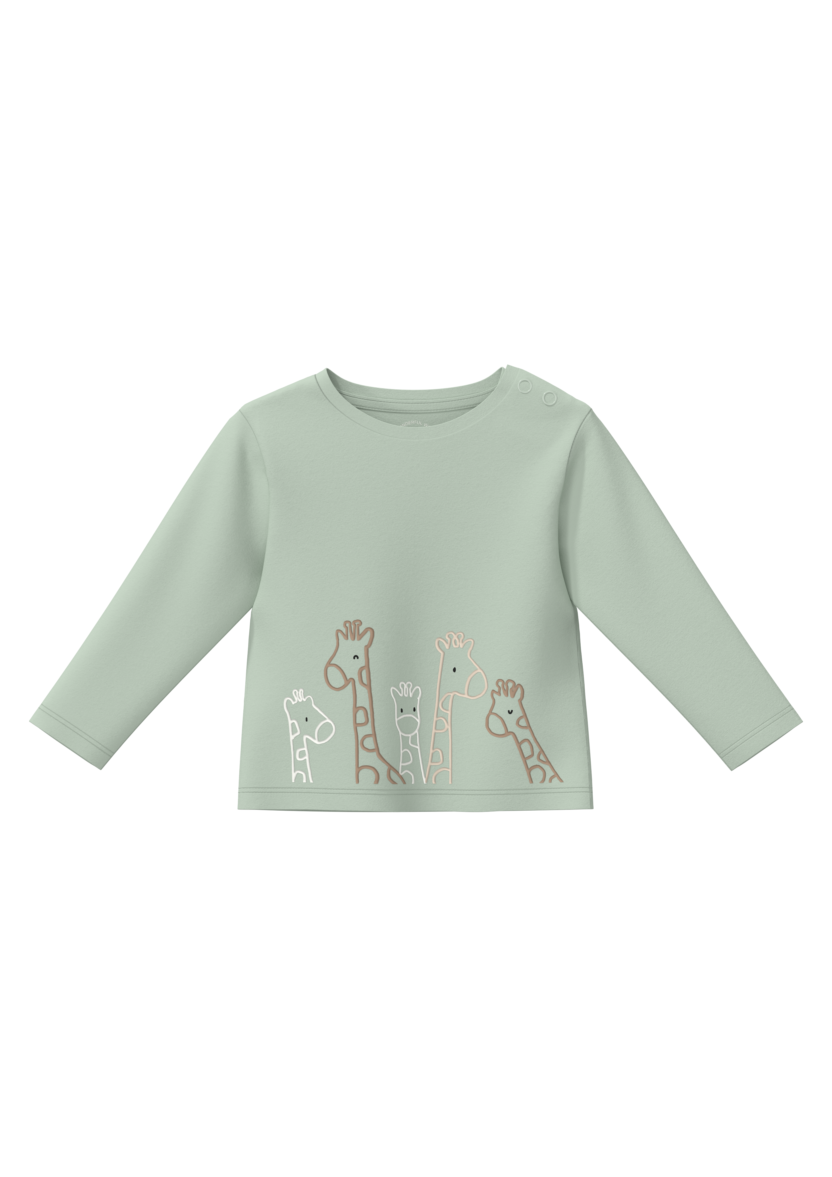 s.Oliver - Unisex Longsleeve mit Giraffen-Print, Babys, grün