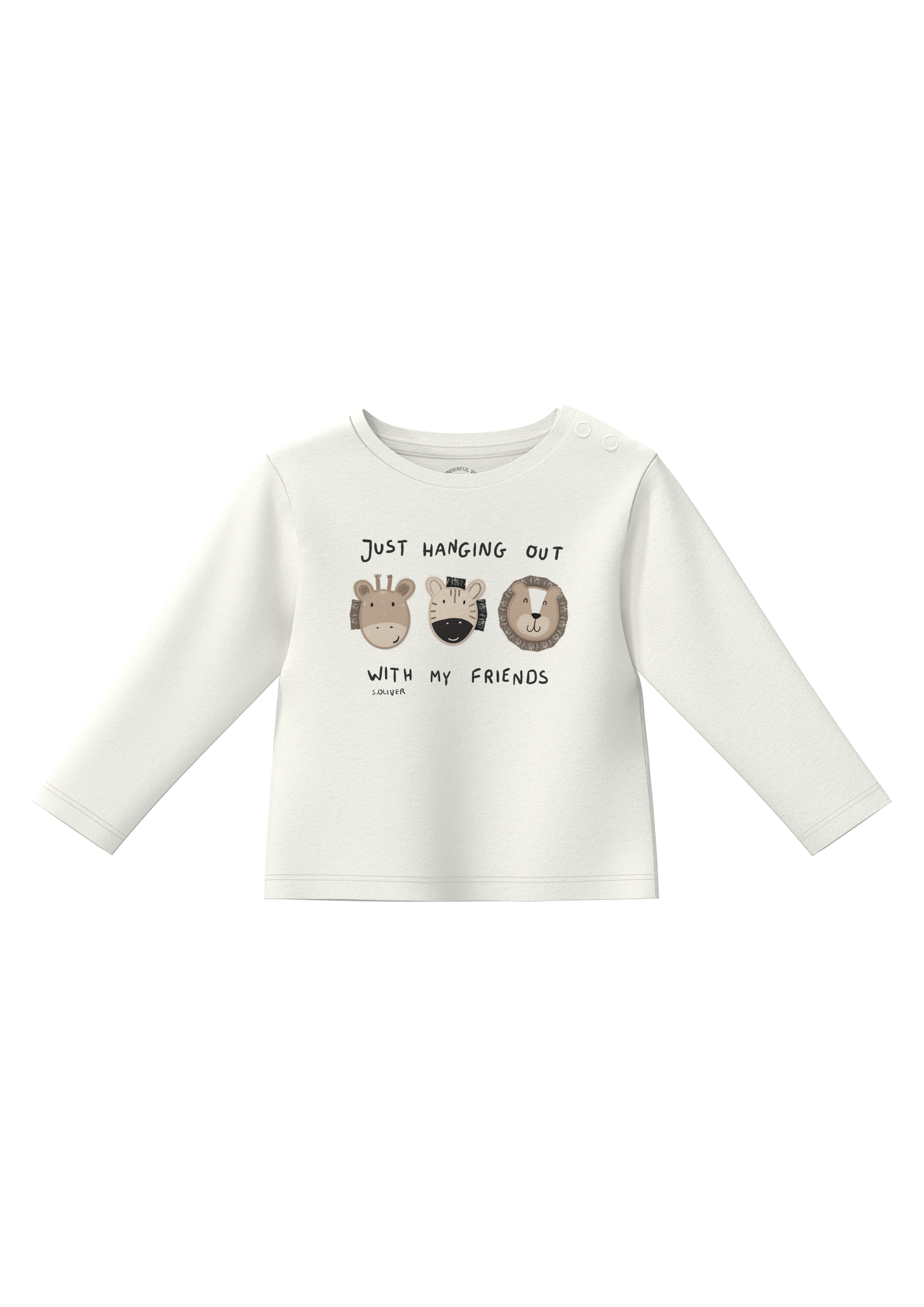 s.Oliver - Unisex Longsleeve aus Baumwolle mit Applikationen, Babys, creme